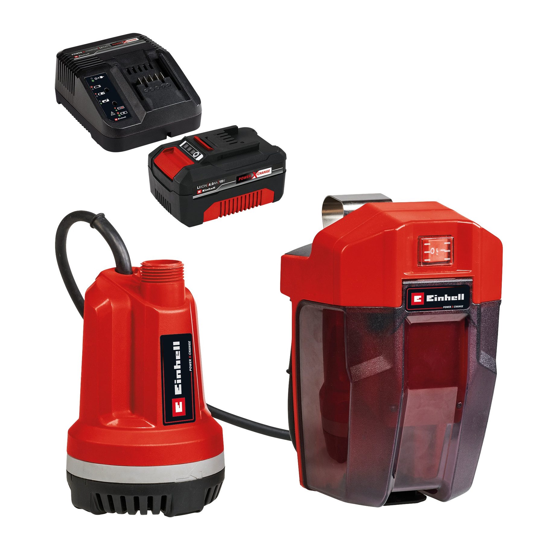 Akku-Gartenpumpe EINHELL Akku-Klarwasserpumpe GE-PP 18 RB Li + Starterset