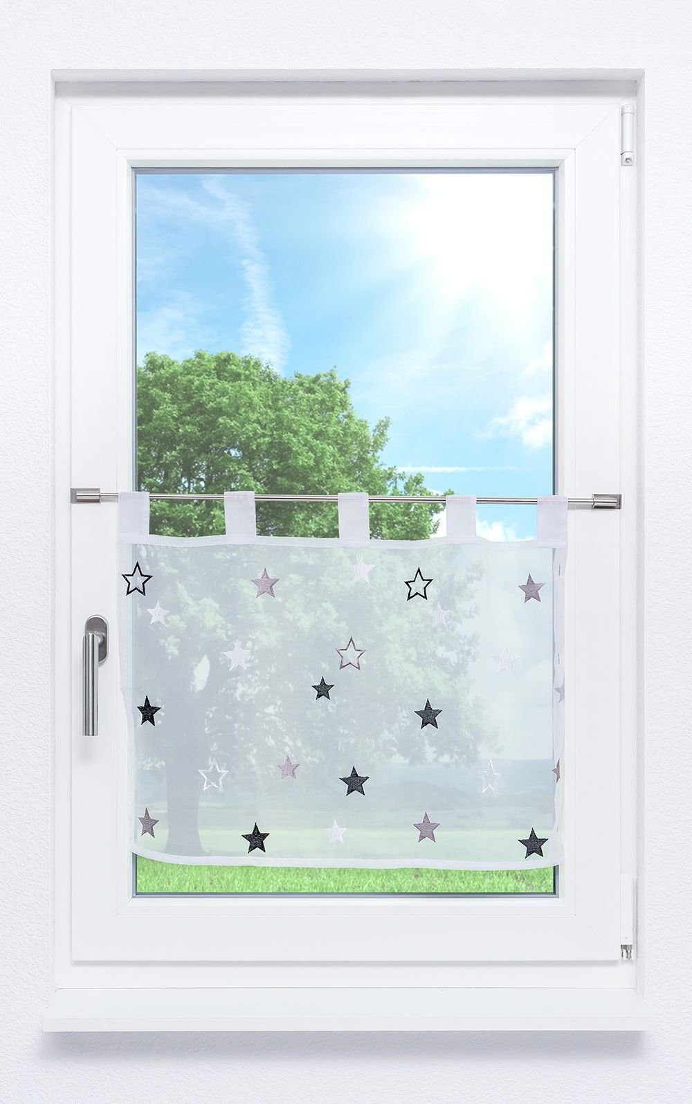 LYSEL® Scheibengardine Colmena (1 St), transparent, HxB 48x140cm