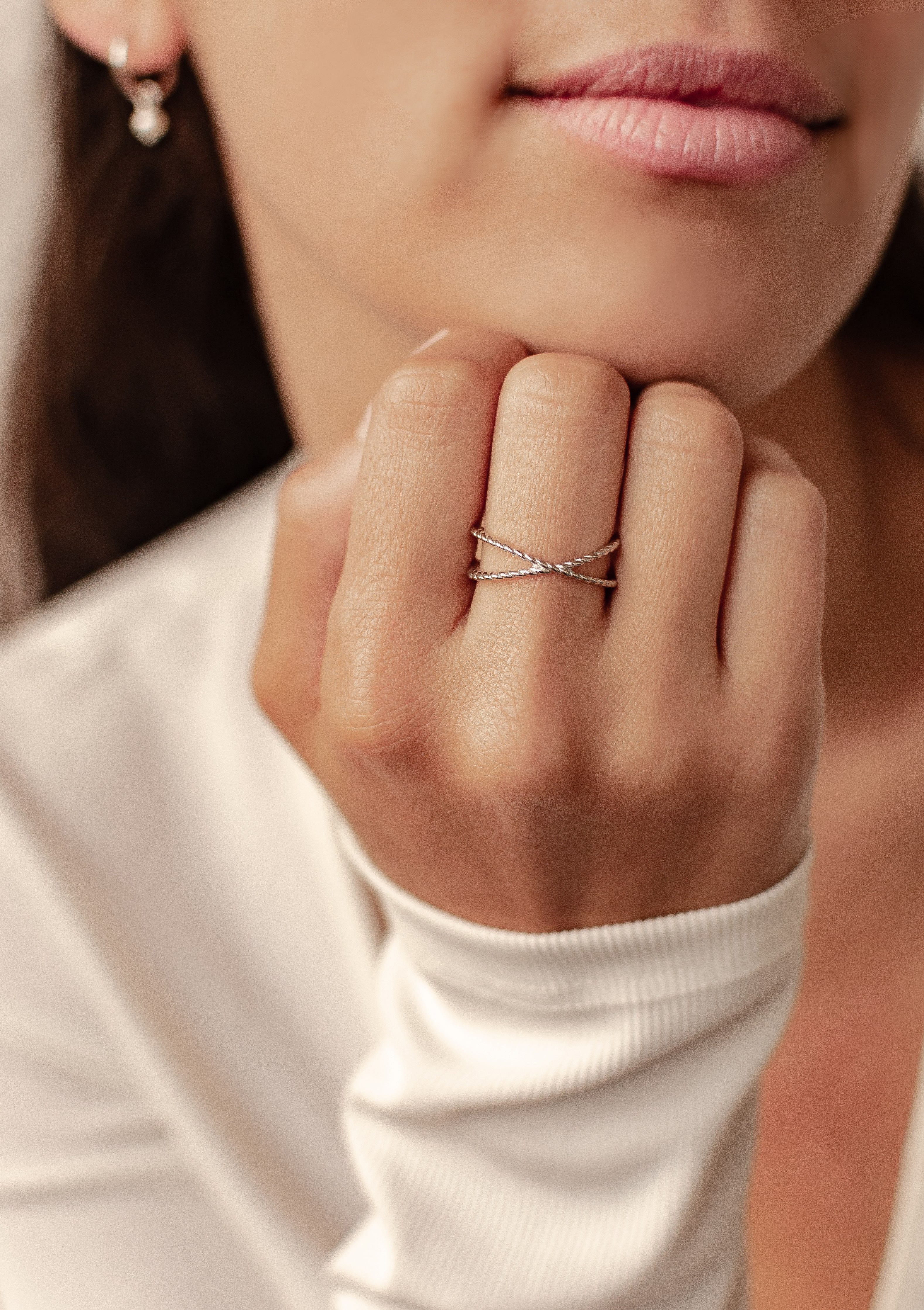Hey Happiness Fingerring Doppel Roségold 18K günstig online kaufen