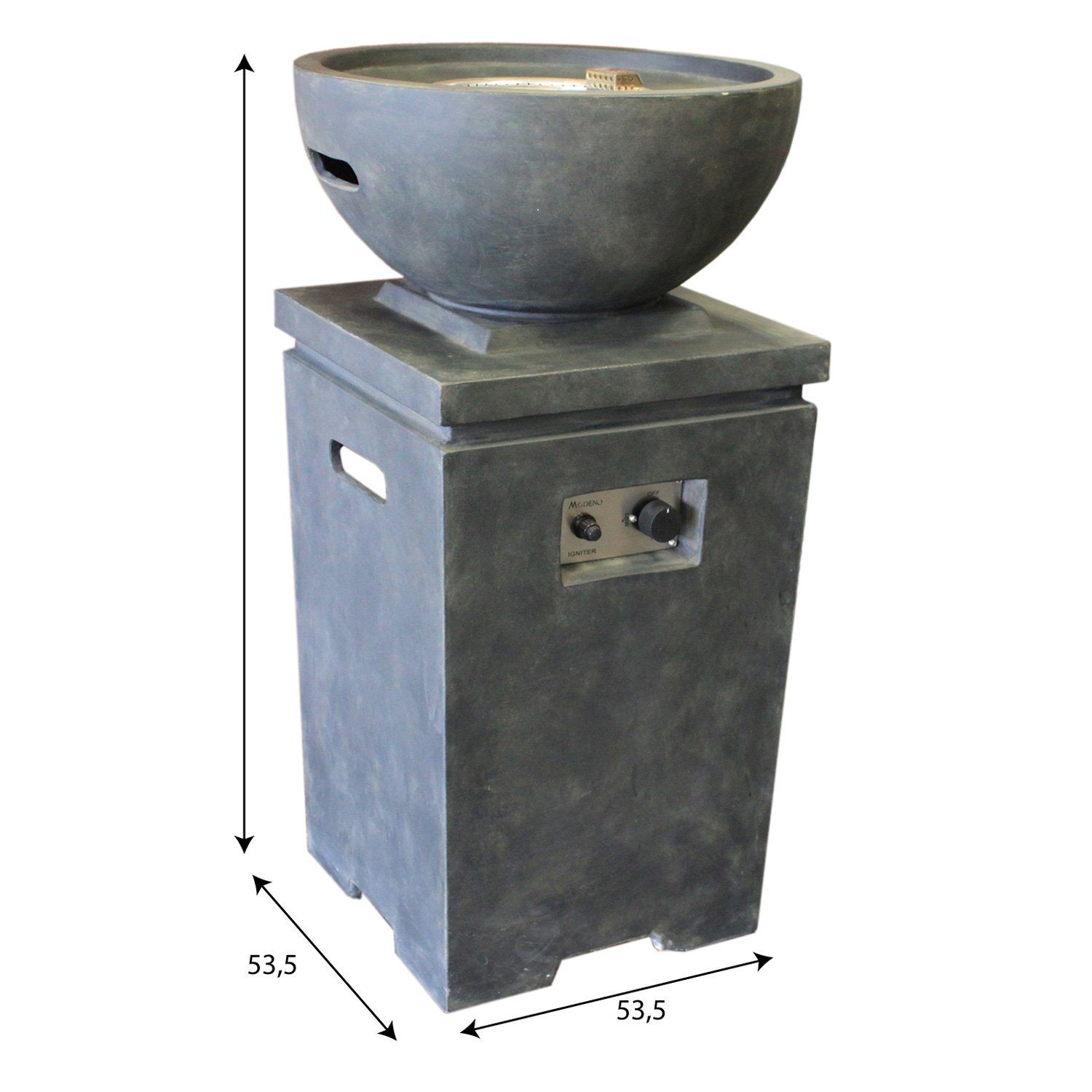 MODENO Feuertisch Gasfeuerstelle "Kupe" in Beton-Optik