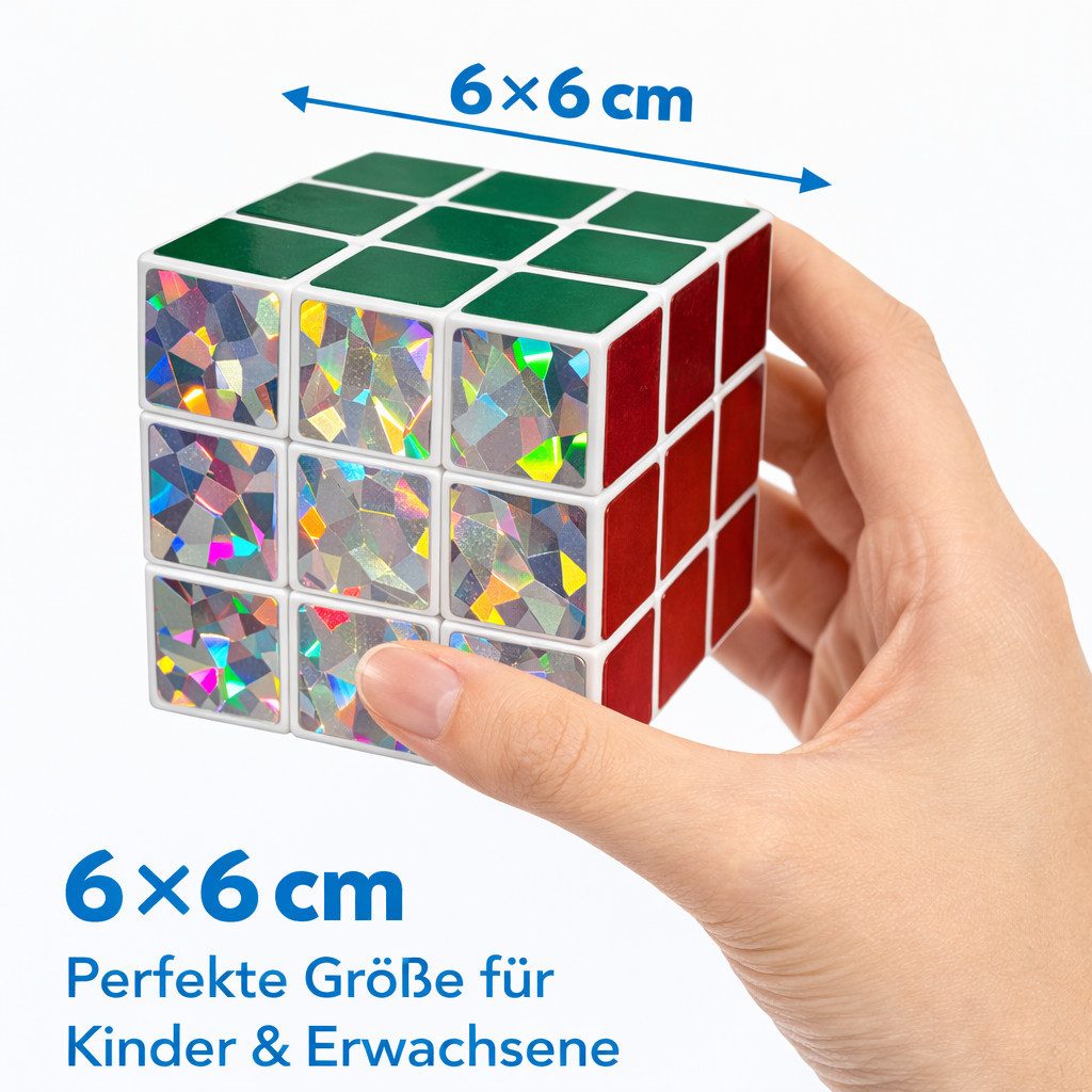 soma Würfelpuzzle Zauberwürfel 3x3 Geduldsspiel 6 cm Puzzlewürfel Denkspiel Hologramm, 1 Puzzleteile, Leichtgängiger Drehmechanismus für flüssiges Spielen Cube Speed Würfel