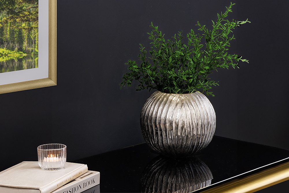 riess-ambiente Dekovase ELEGANCE 25cm silber · Kugelvase aus Metall fürs Wo günstig online kaufen