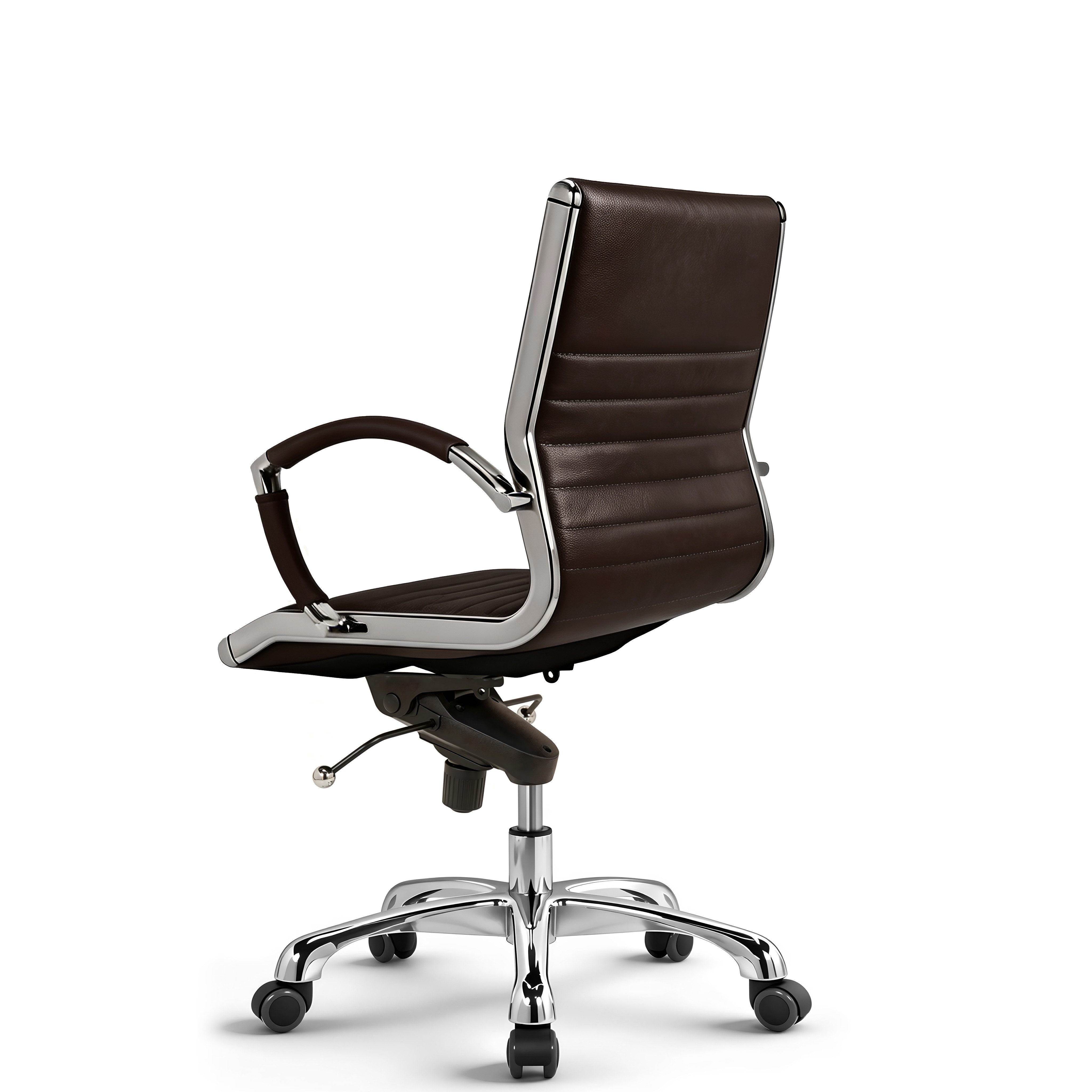 Versee Bürostuhl VERSEE Montreal Schreibtischstuhl Leder - ergonomisch, bis 150kg (Drehstuhl für Home Office und Büro), mit Lendenstütze, höhenverstellbar, gepolstert, Wippmechanik