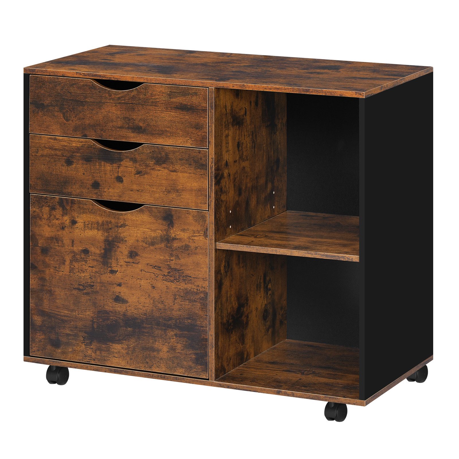 Woltu Rollcontainer, Aktenschrank mit 3 Schubladen, 5 Rollen, Büroschrank günstig online kaufen