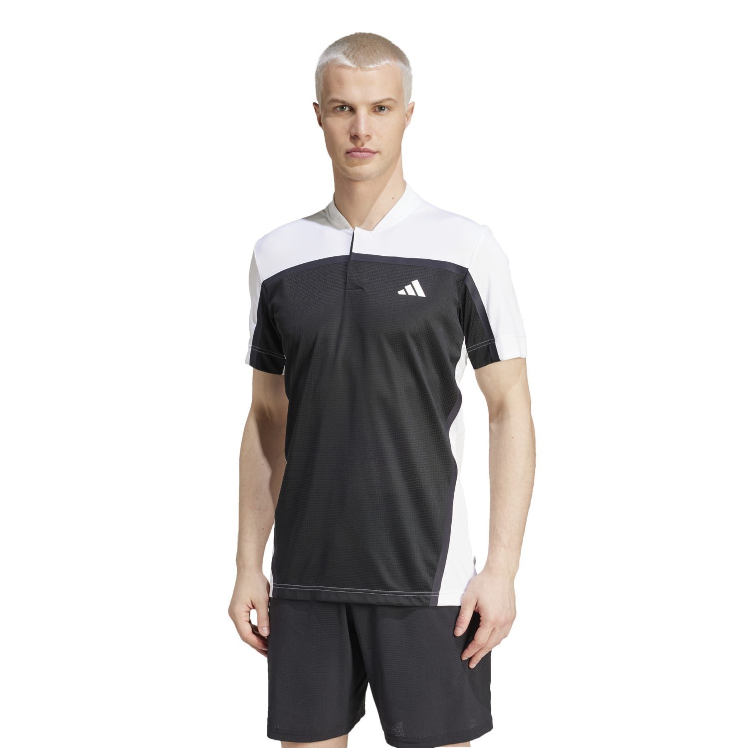 Poloshirt Henley Pro FreeLift Heat.Rdy schwarz/weiss Herren