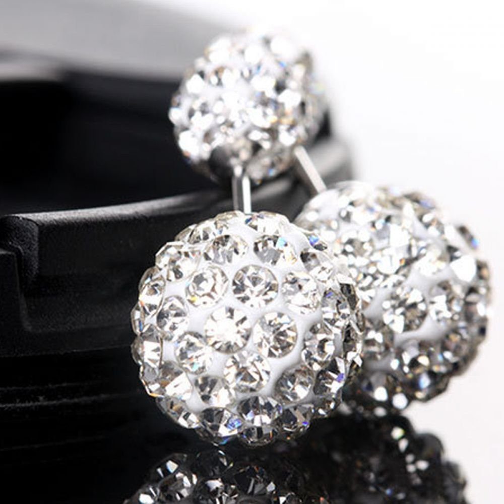 (1-tlg) Silber Damen Disco Ohrring-Set 1Paar Ohrringe Lubgitsr Kugel925 Shamballa Sterling Kristall