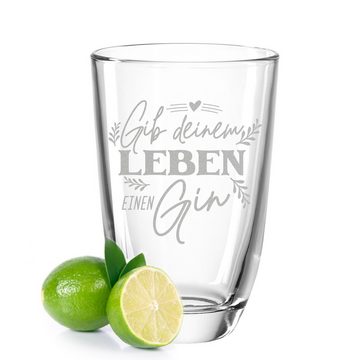 GRAVURZEILE Cocktailglas 2er Set Montana GIN-Gläser - Gib deinem Leben & Liebe ist ausverkauft, Glas, Witziges Geschenkset für Gin Liebhaber zum Geburtstag