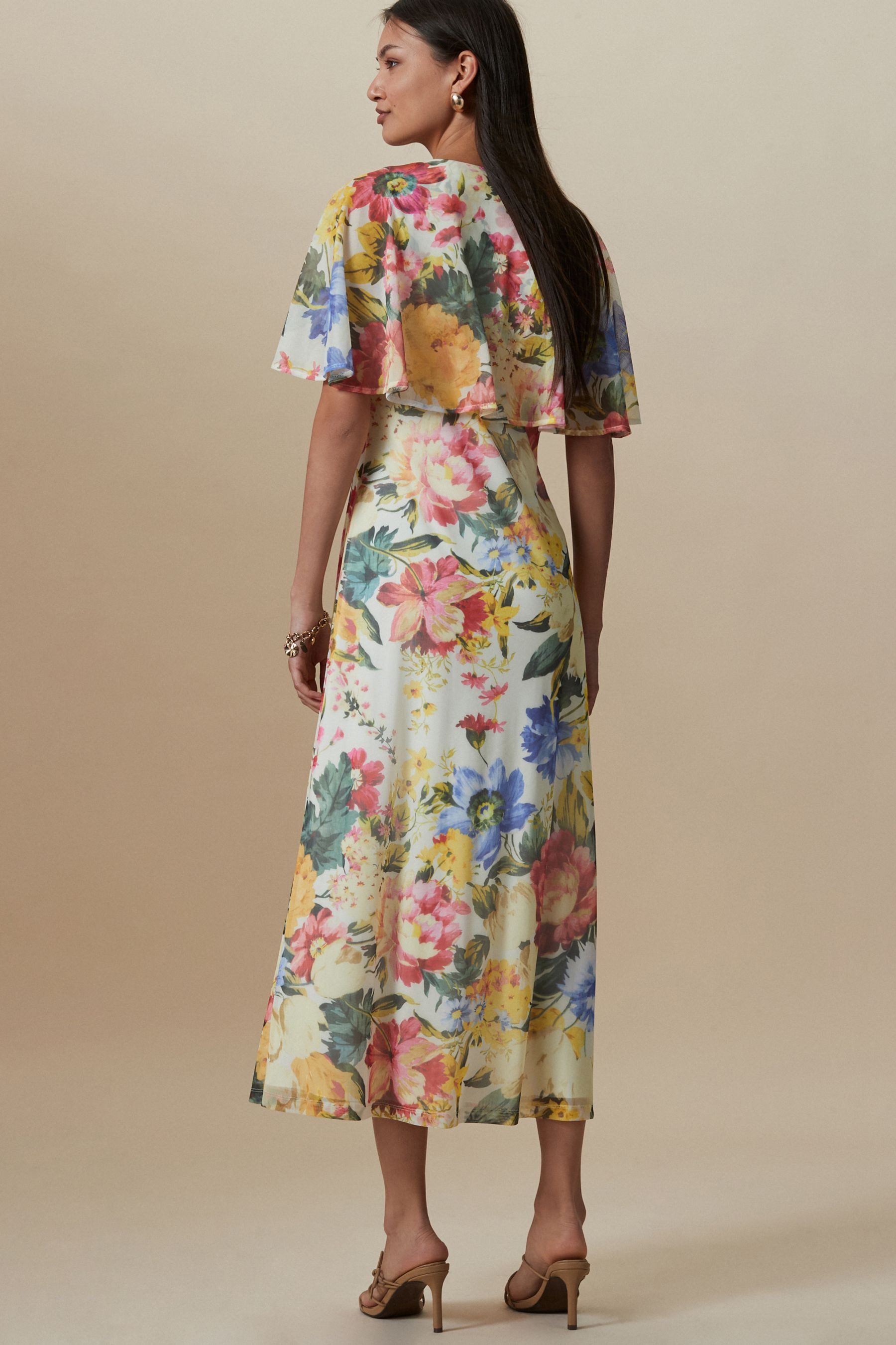 Next Maxikleid Festliches Maxikleid aus Netzstoff mit Cape (1-tlg) günstig online kaufen