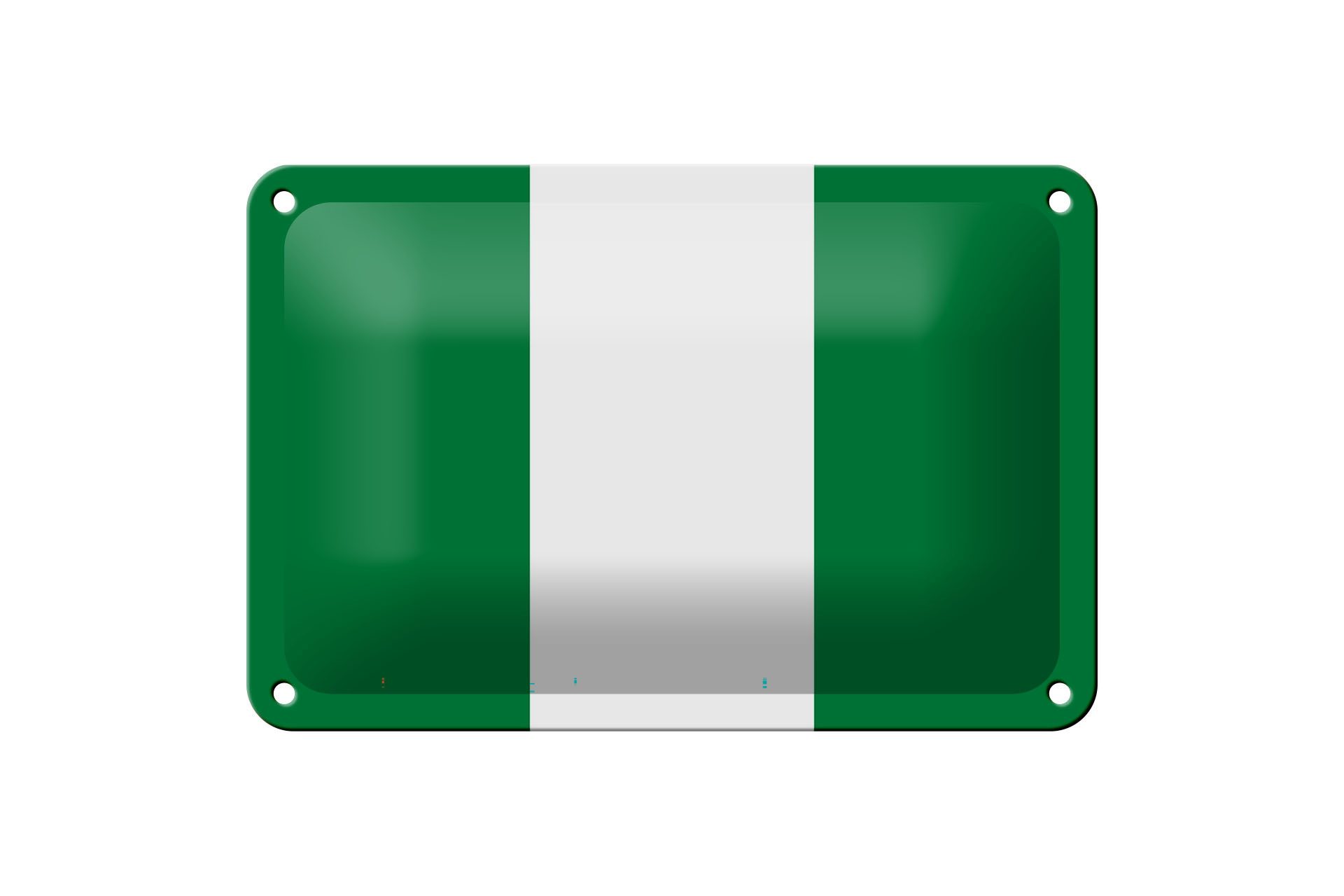 Femer GmbH Metallschild Flagge Nigerias 18x12cm Flag of Nigeria, (1 St), gewölbte Oberfläche, abgerundete Ecken, umgeschlagene Kanten