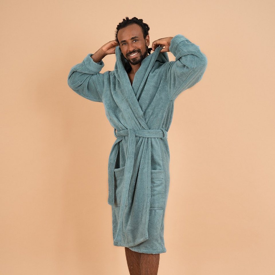 mit Modal, Pflanze Baumwolle, Bademantel Kapuze, 2 Kuschelig, The mit Schalkragen, Kushel Bademantel Kushel Tencel Gürtel, Bäume Bathrobe, dem Kapuze, Bio extra