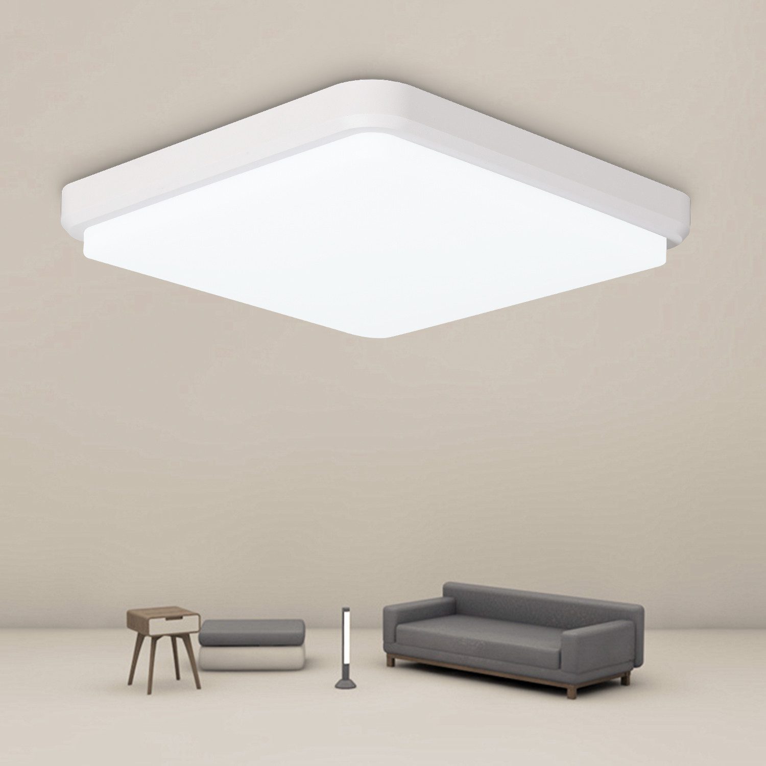 JDONG LED Deckenleuchte 36W Rund Deckenlampe Weiß / Holzmaserung, Deckenlam günstig online kaufen