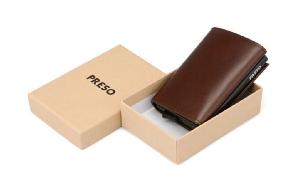 PRESO BAG Geldbörse Herren Geldbörse Echt Leder, Geldbeutel, Kreditkartenetui, Mit Geschenkbox, Vollleder, Slim Wallet, Herrengeschenk – Bild 5 von 5