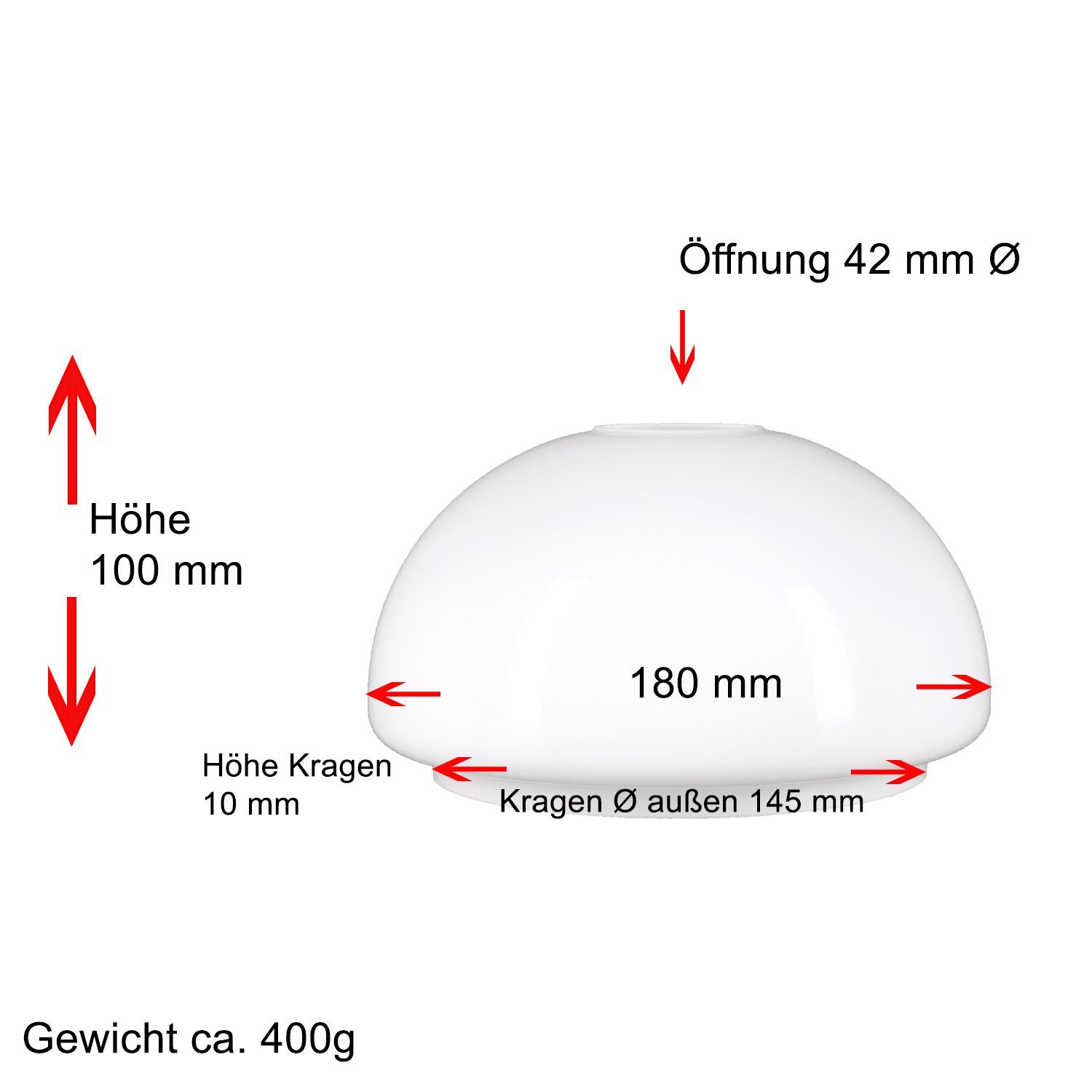Home4Living Lampenschirm Lampenglas Opal Weiß Ø 180mm Ersatzglas Leuchtengl günstig online kaufen