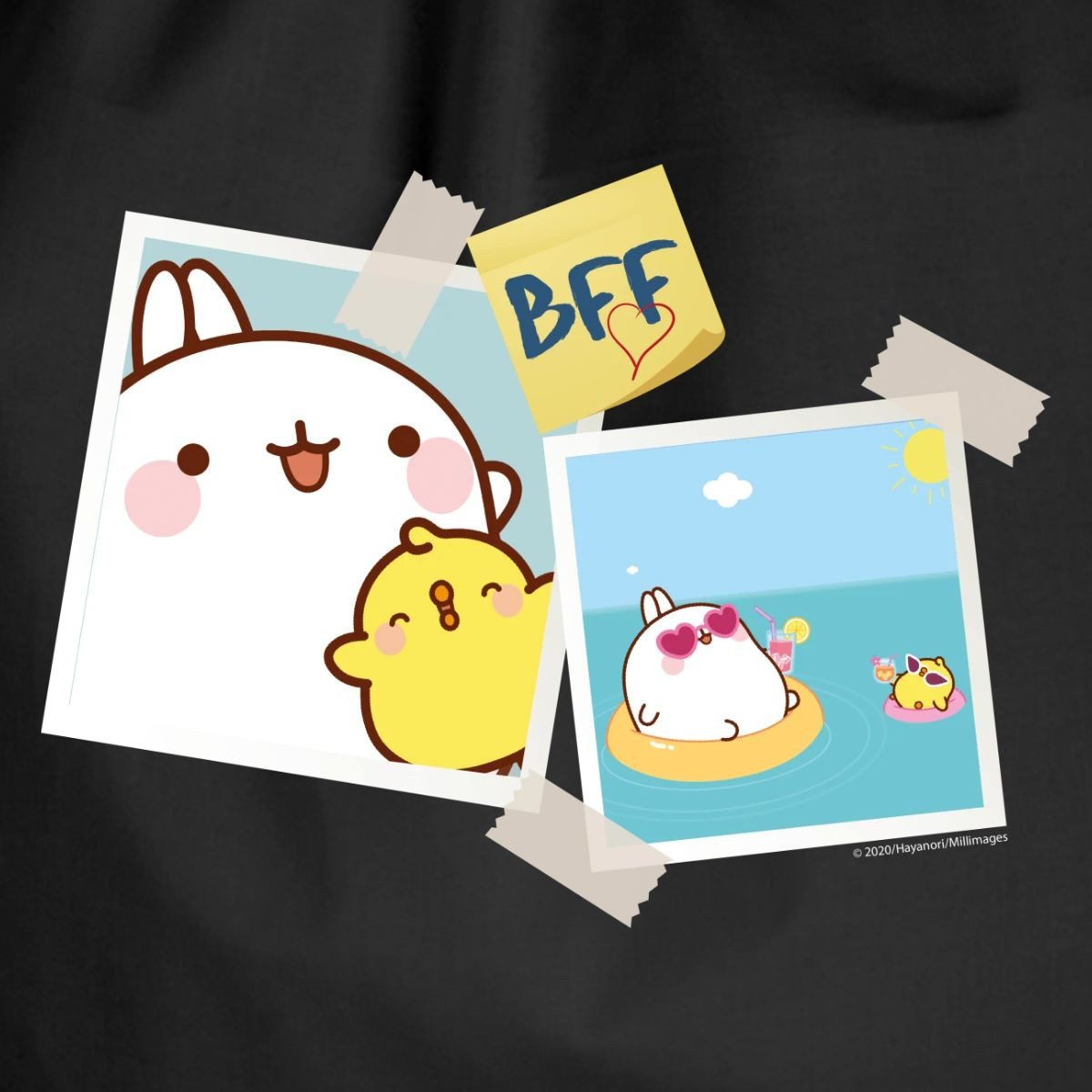 Spreadshirt Turnbeutel Molang Piu Piu BFF Beste Freunde Turnbeutel (1-tlg)