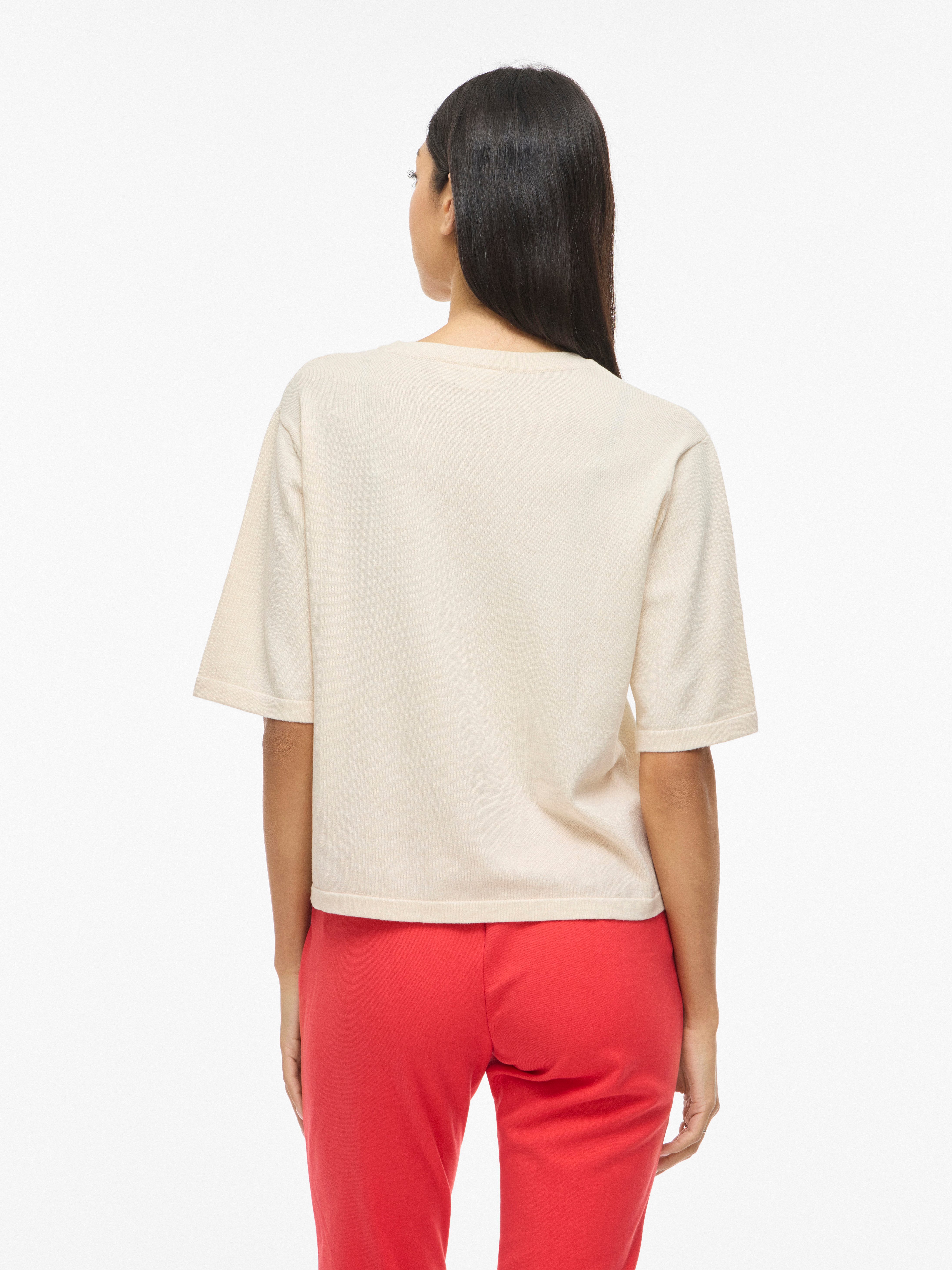 Vila Kurzarmpullover VIMALU O-NECK 2/4 KNIT TOP-NOOS