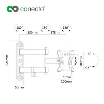 conecto TV Wandhalter für LCD LED Fernseher & Monitor TV-Wandhalterung, (bis 27 Zoll, neigbar, schwenkbar)