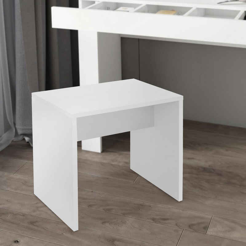 ML-DESIGN Schminktisch Sitzhocker Schminkbank Sitzbank Make-Up Hocker, Weiß 40x36x41cm edle hoher Sitzkomfort robust vielseitig Modern Holz