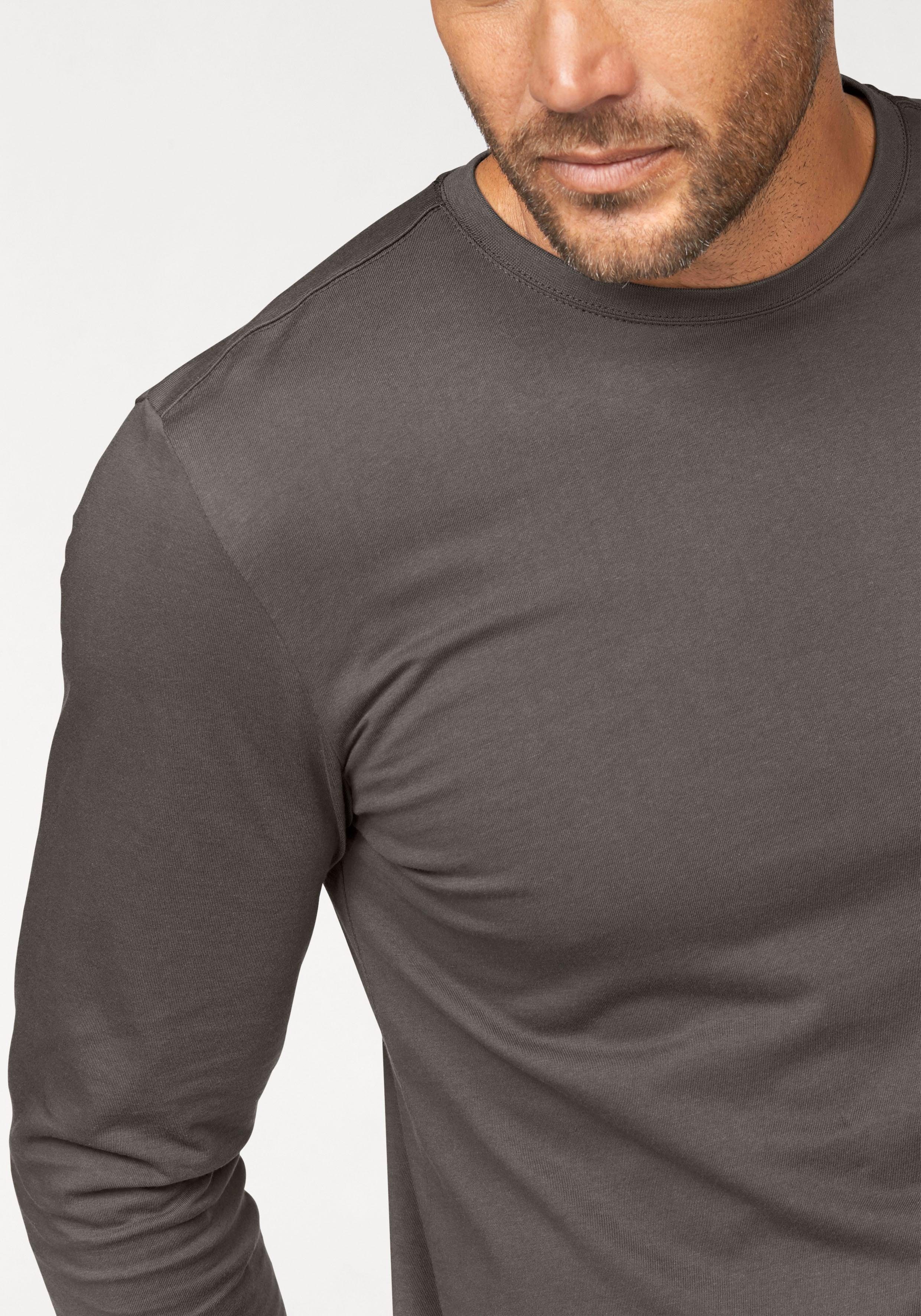 Man's World Langarmshirt neue Farbe ! (3er-Pack) Langarm, unifarben, aus Baumwolle, im 3er-Pack – Bild 4 von 5