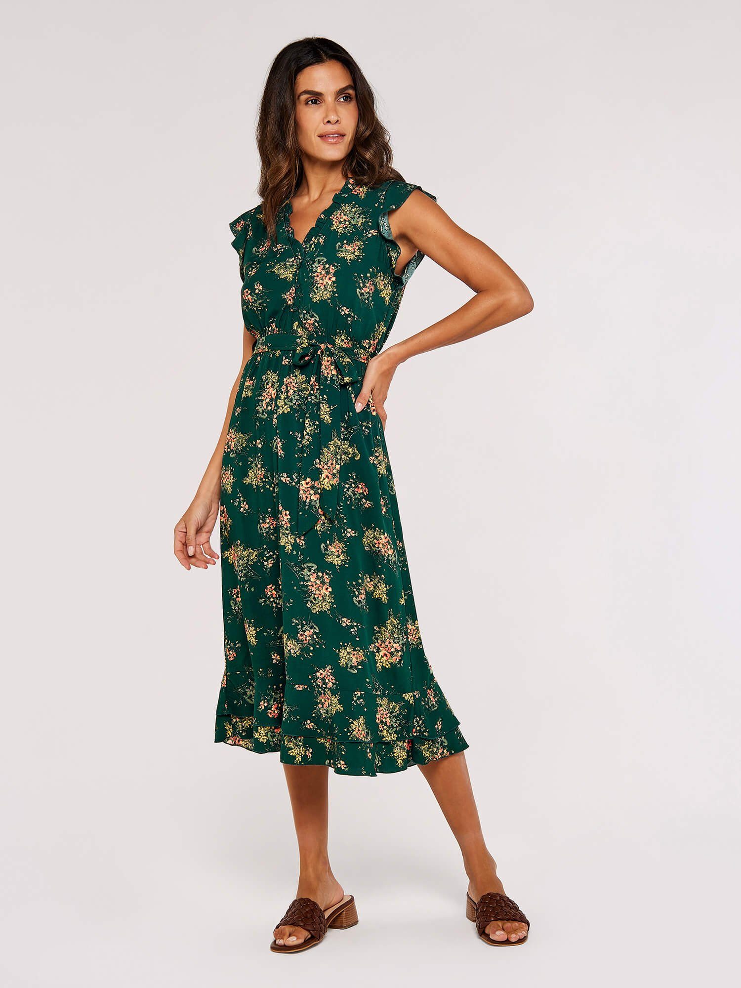 Apricot Midikleid Midikleid, (2-tlg., Stoffgürtel) mit günstig online kaufen