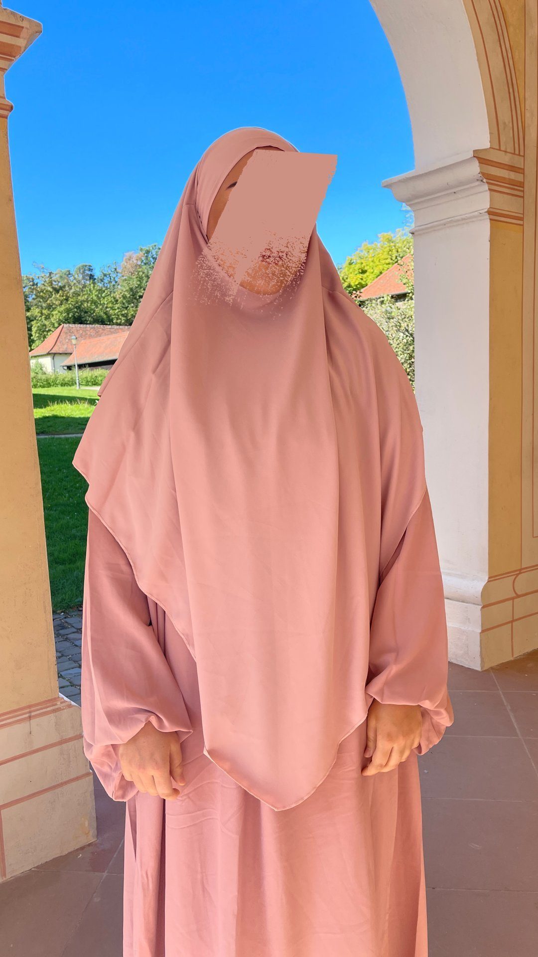 Niqabfunktion Medina Alt Rosa aus mit Khimar zweilagig zweilagig HIJABIFY Kopftuch Seide, Khimar