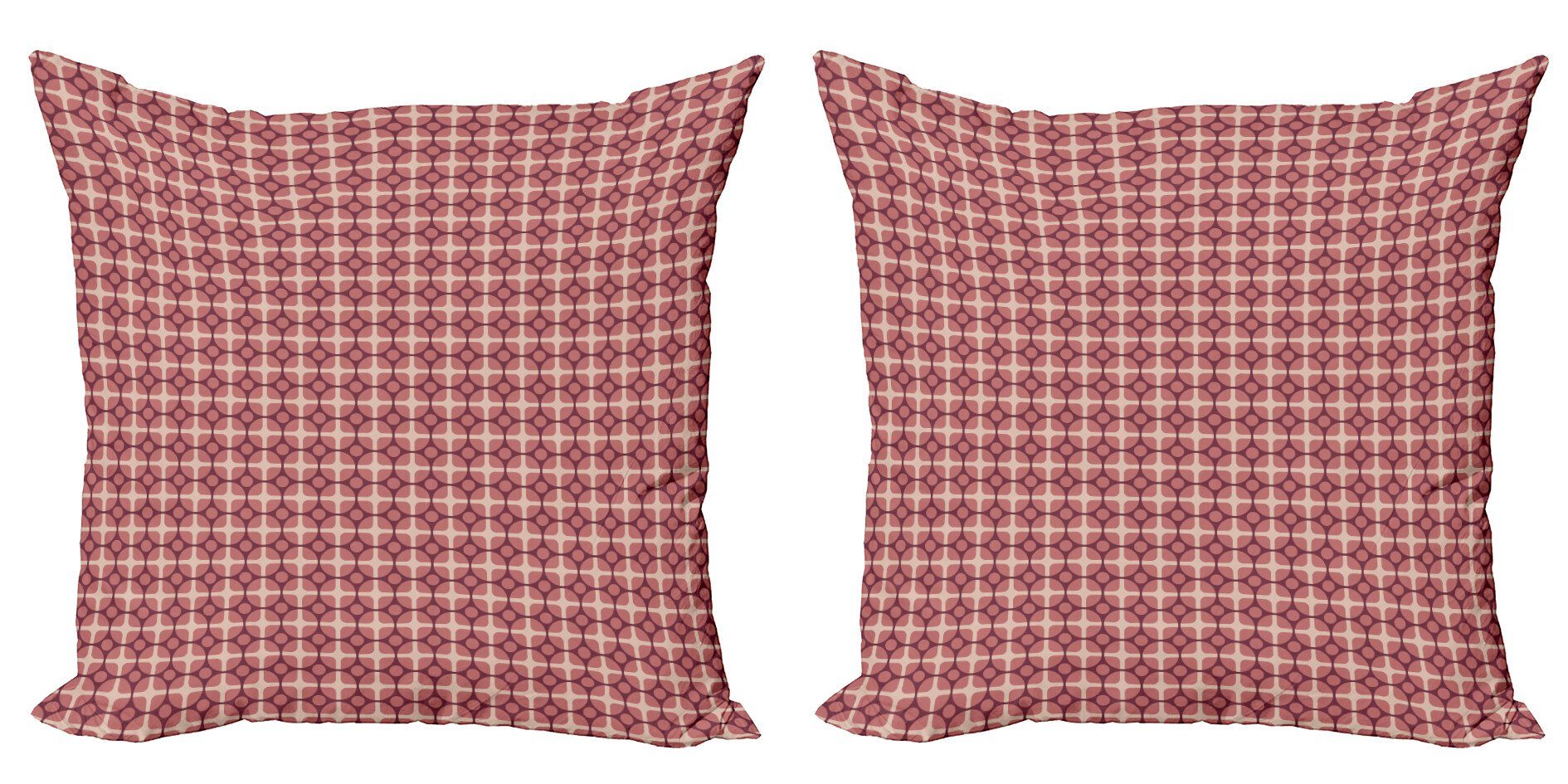 Digitaldruck, Modern Doppelseitiger Sixties Geometrisch Kissenbezüge Style Abakuhaus (2 Accent Kreise Stück), in