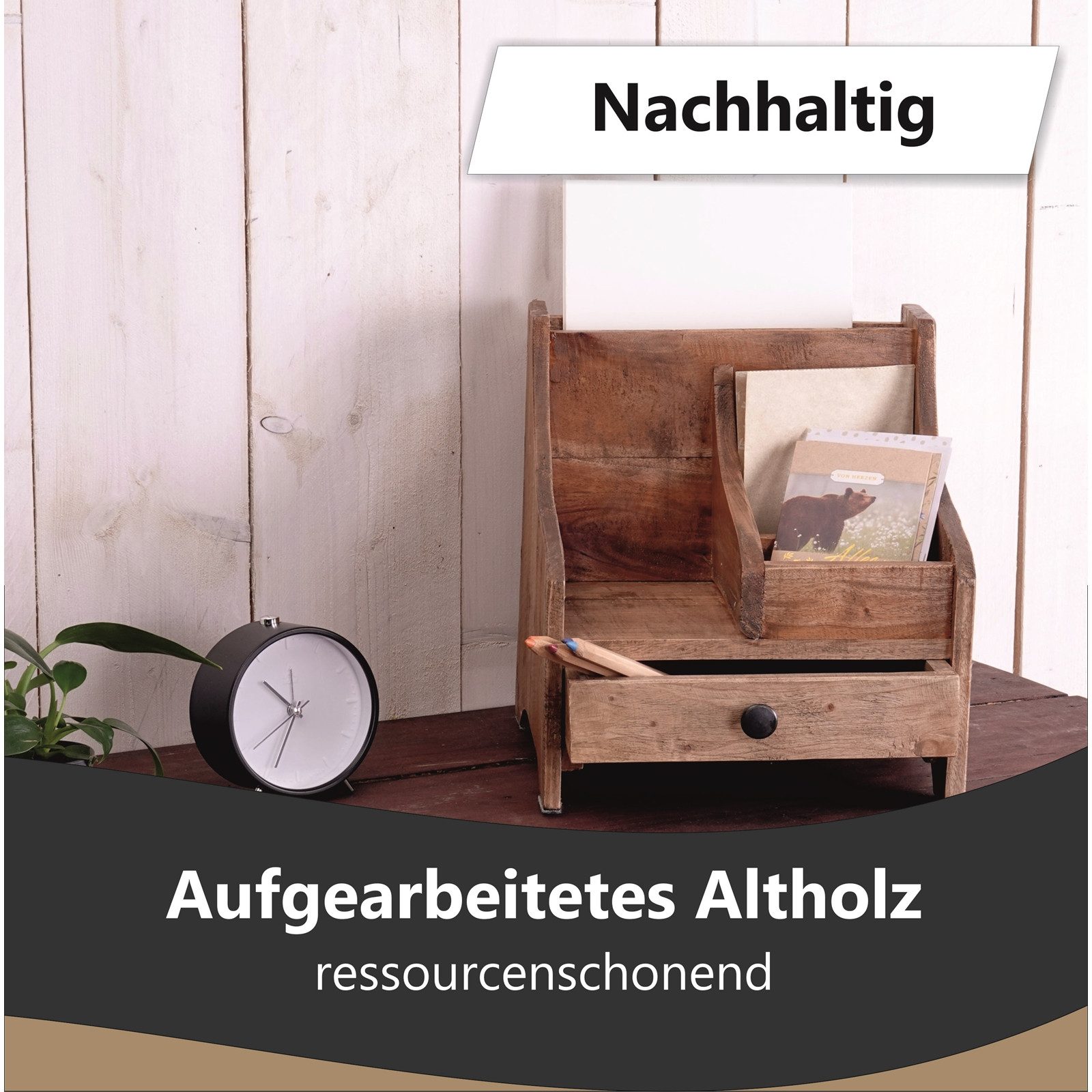 CREEDWOOD Aufbewahrungsbox BÜRO ORGANIZER "COLLEGE", 30 cm, Schreibtisch Ablage
