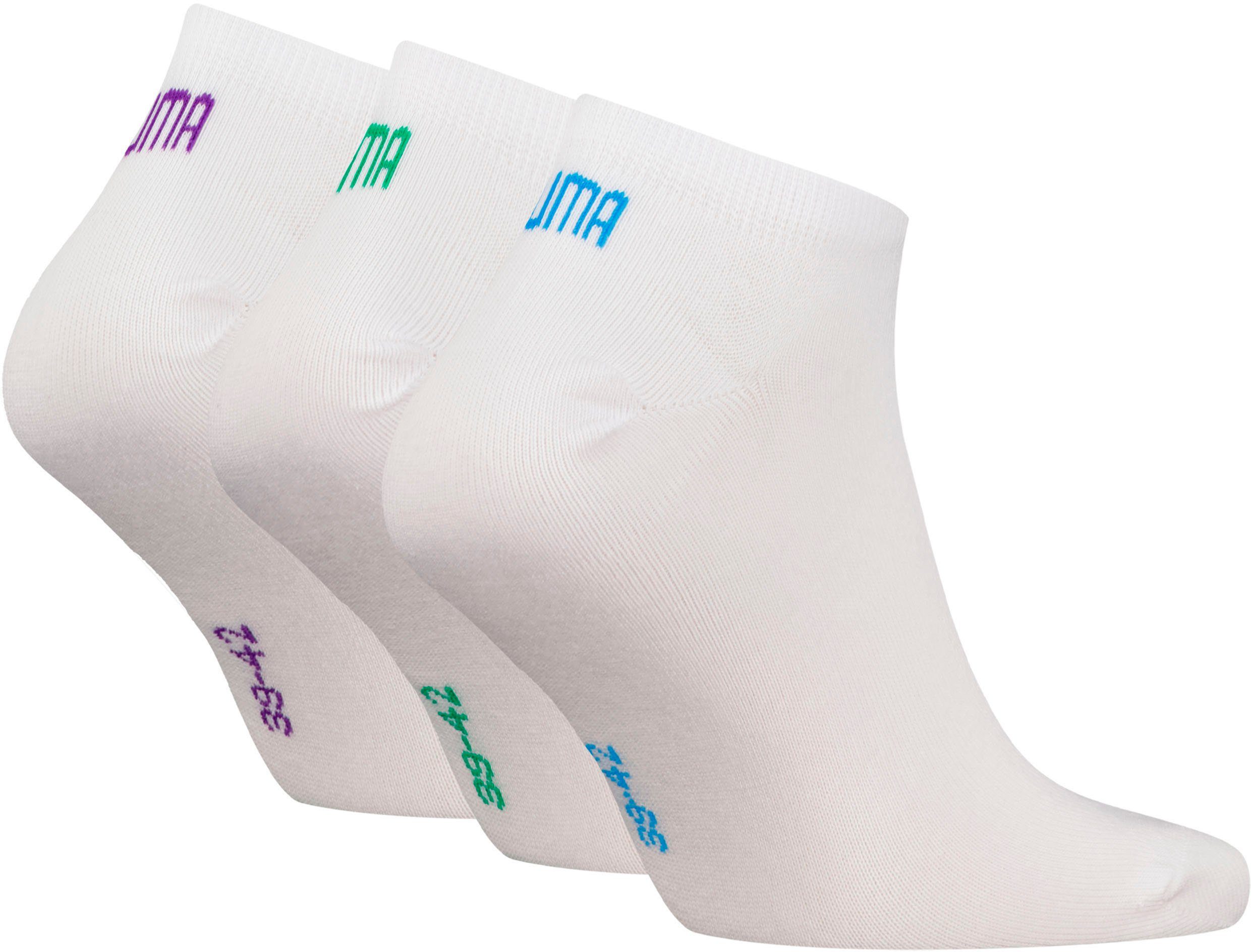 SNEAKER white Sneakersocken colour (Packung, UNISEX 3-Paar) PUMA PLAIN Unisex-Kurzsocken Unisex PUMA