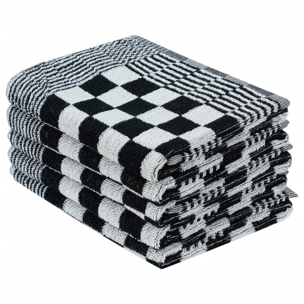 Weiß Handtuch-Set 50-tlg Handtuch und Baumwolle Schwarz vidaXL
