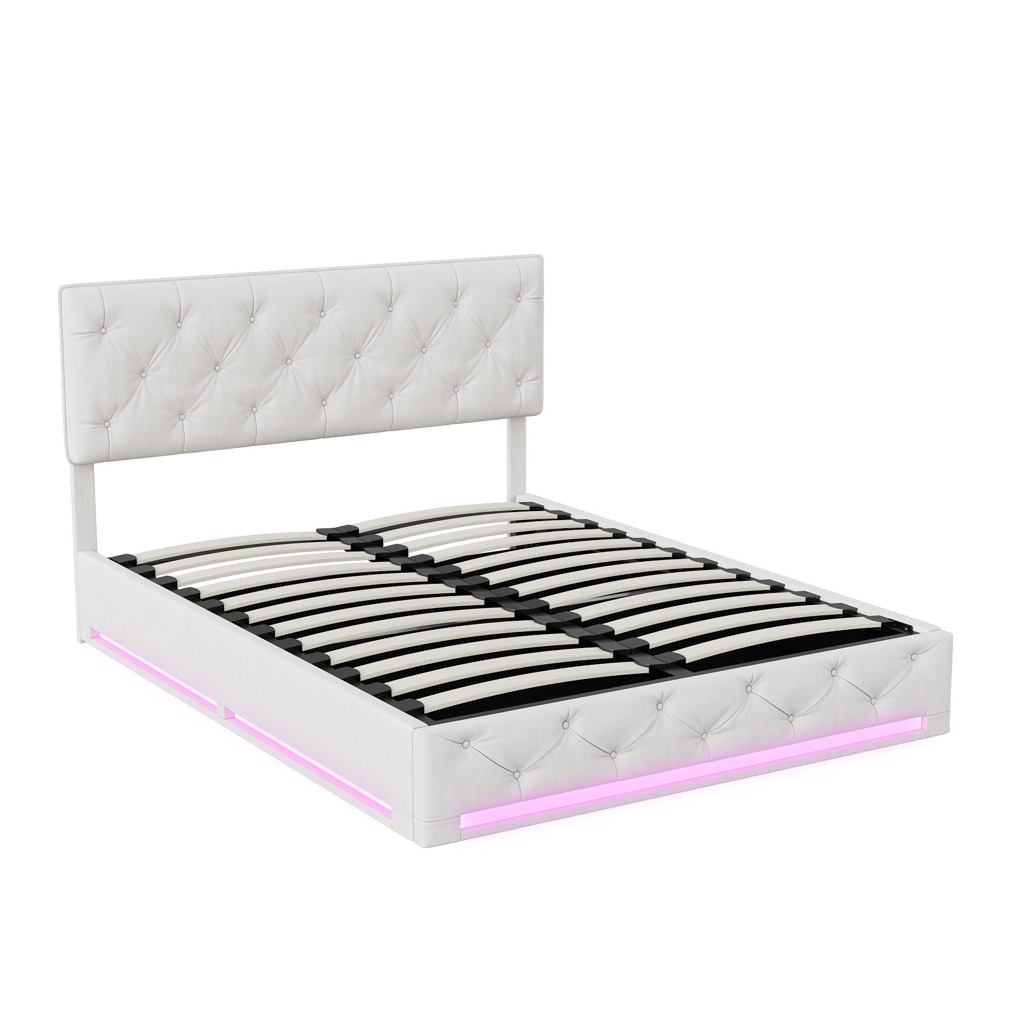 Gdood Polsterbett Stauraumbett Doppelbett LED (Hydraulisch günstig online kaufen