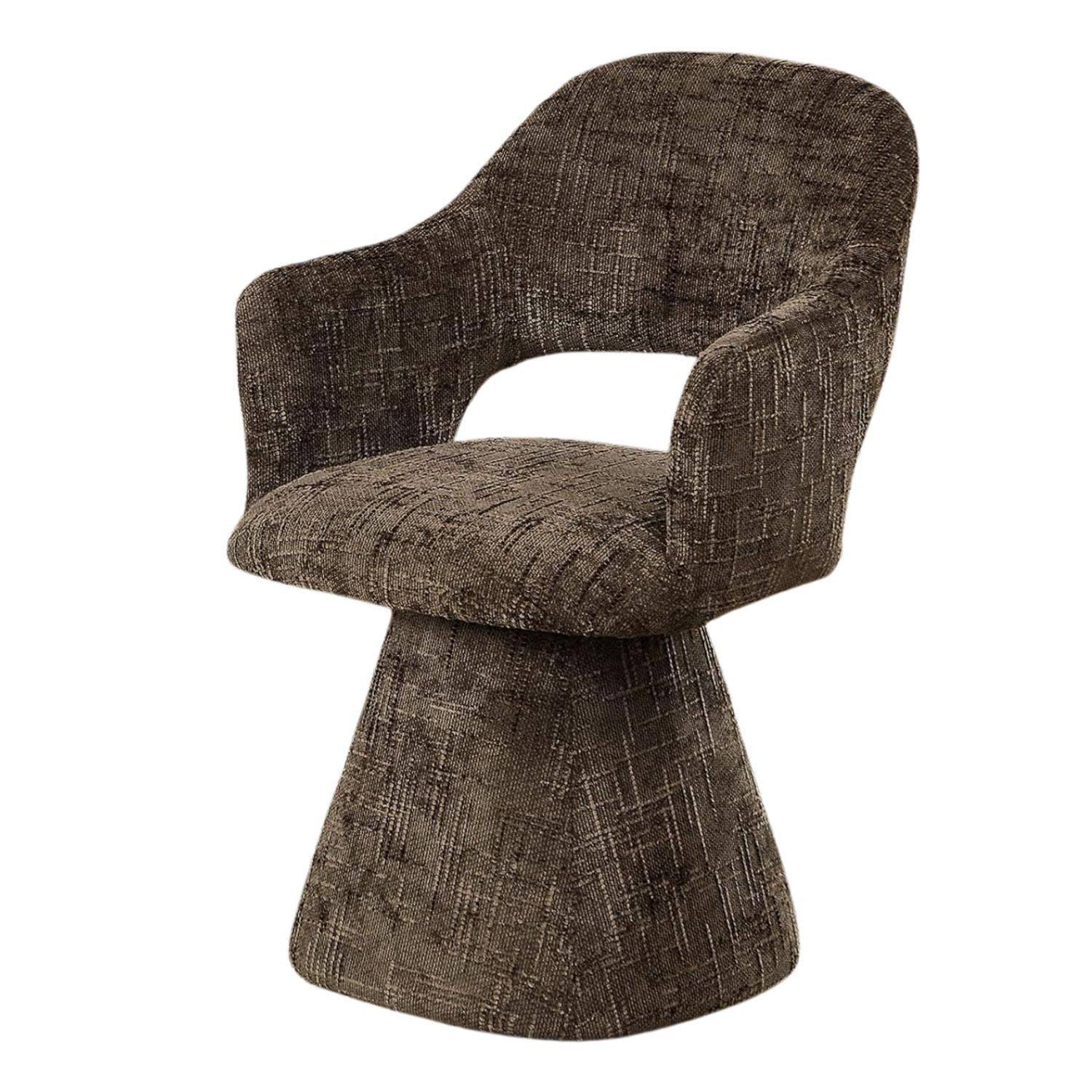 WAHSON OFFICE CHAIRS Esszimmerstuhl Drehbarer Chenille-Polsterstuhl mit Armlehnen, retro, für Esszimmer...