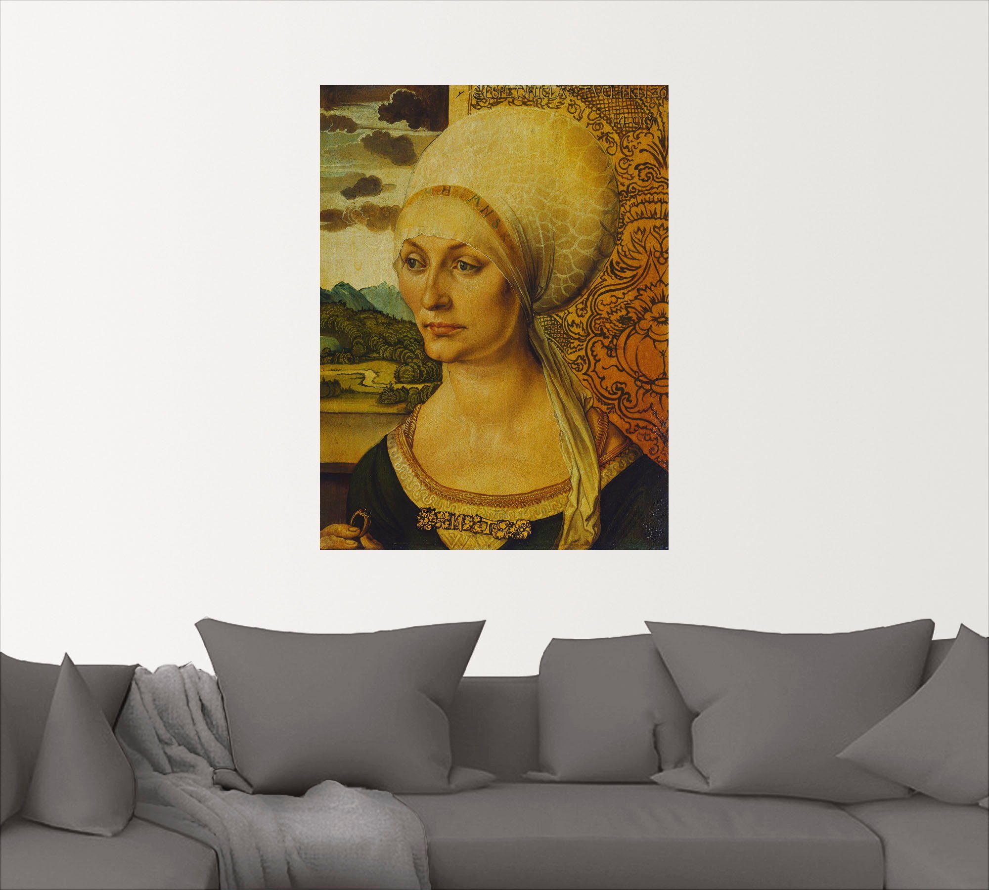 St), Frau Artland Größen Elisabeth versch. Leinwandbild, Bildnis 1499, Tucher. Wandbild in Poster als oder der Wandaufkleber (1