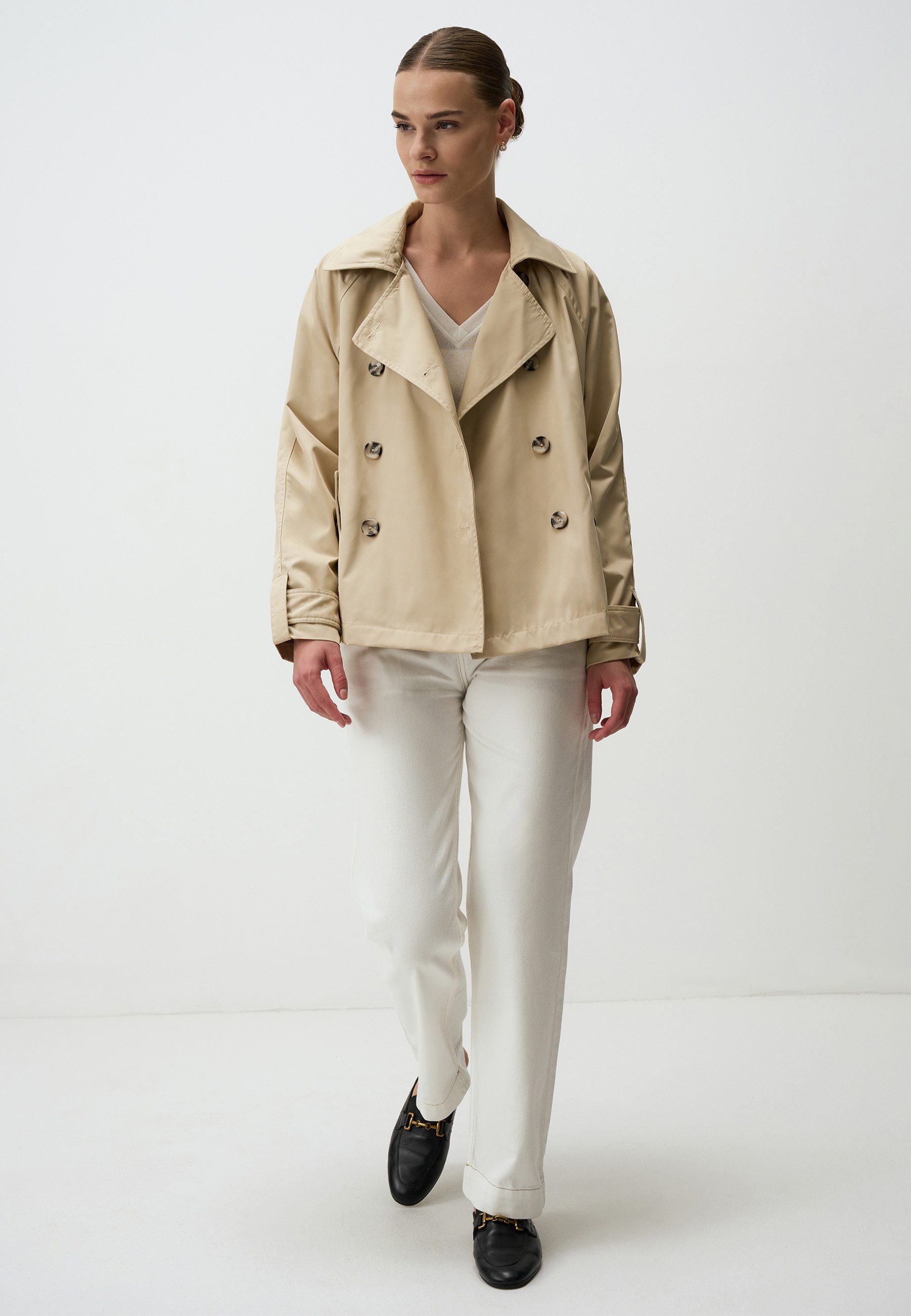 Jimmy Key Trenchcoat Jacke Kragen Kurzer günstig online kaufen