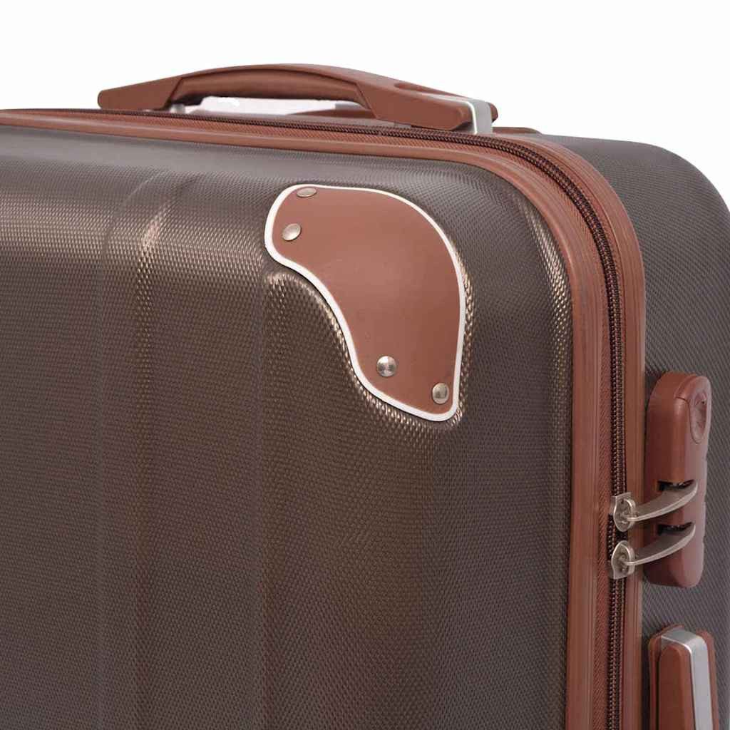 vidaXL Trolleyset Vierteiliges Hartschalen-Trolley-Set Kaffeebraun, (1 tlg) – Bild 4 von 5
