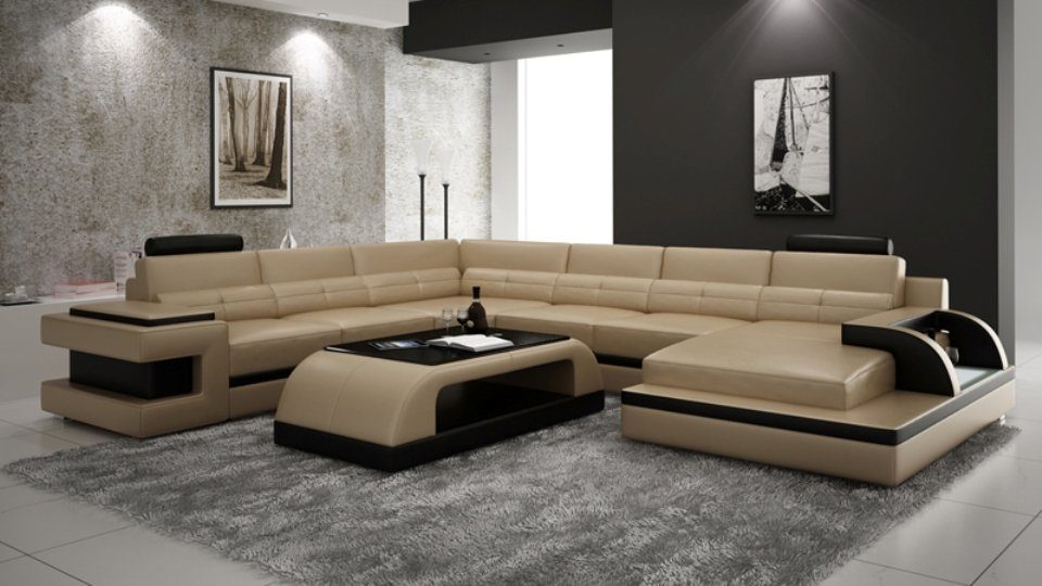Neuer großer Ausverkauf JVmoebel Ecksofa, Modern Ledersofa Sofa Ecksofa Eck Couch Wohnlandschaft Design