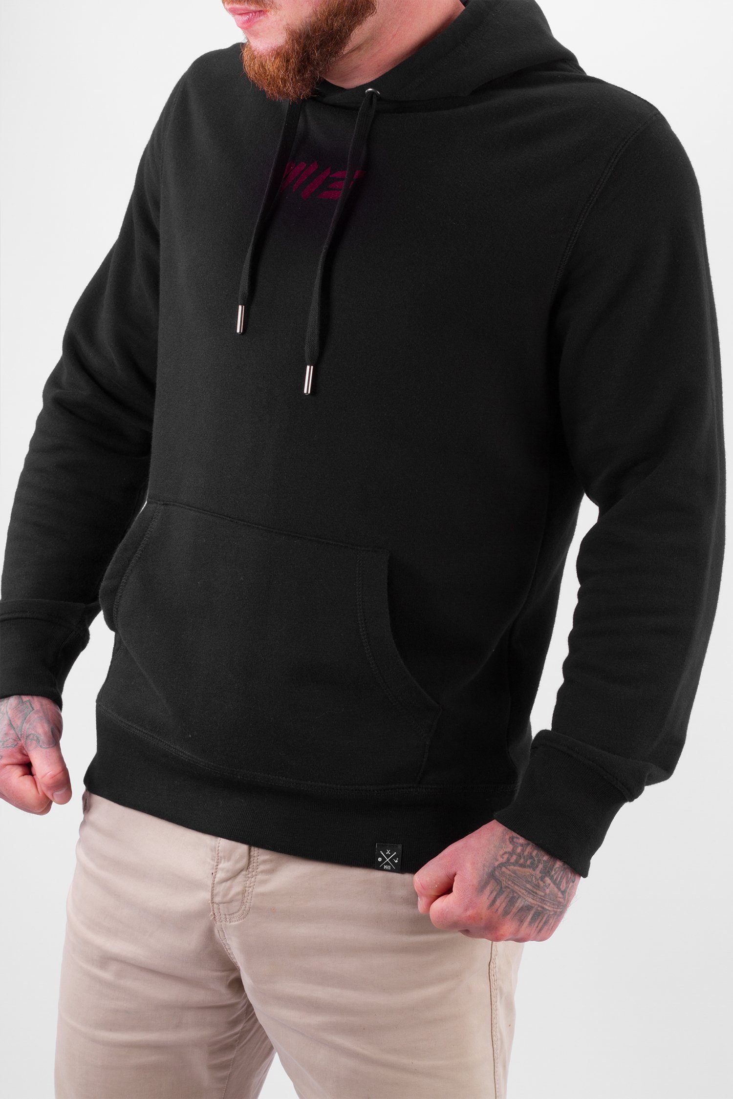 Sweater Bully - Manufaktur13 Hoodie Metallkordeln Kapuzenpullover Black Hooded mit M13