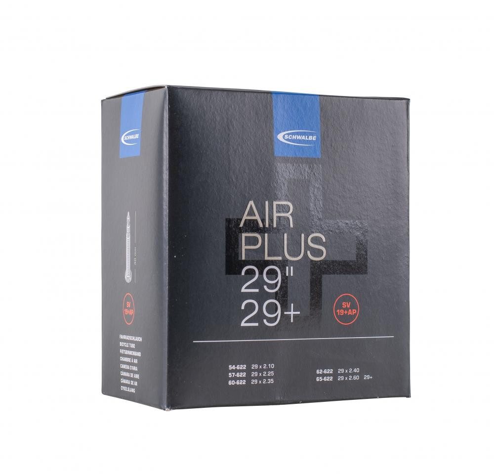 Fahrradschlauch Schwalbe Schlauch SV19+AP Air Plus, 29 Zoll, 29x2.10-2.60", (54/65-622