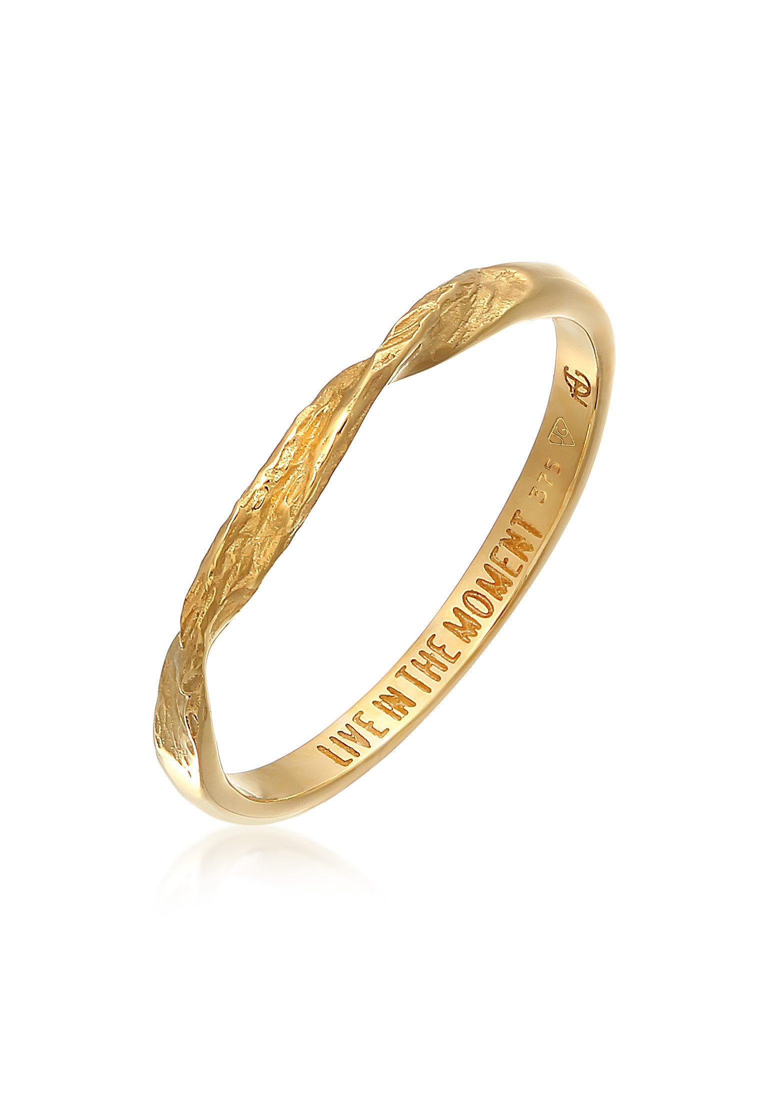 HAZE & GLORY Fingerring Bandring gedreht - Moment 375 Gelbgold, Twisted