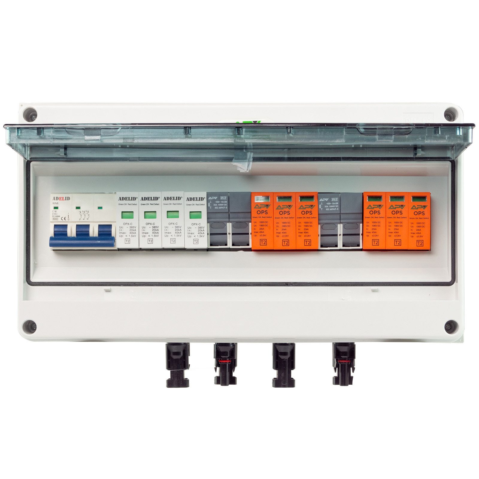 APV Verteilerbox, PV Anschlusskasten DC/AC 32A 1000V 2-Strings 18-Module IP65