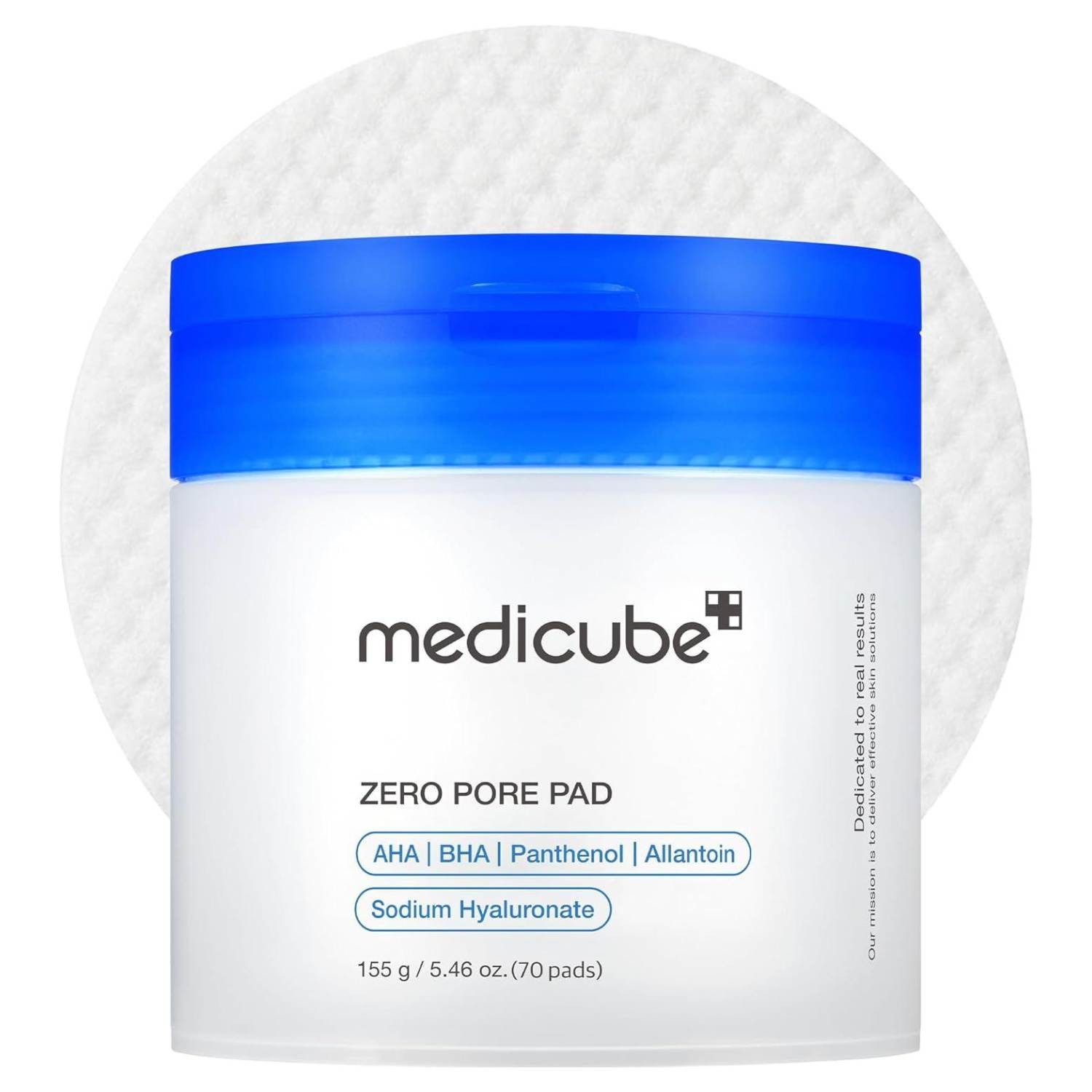Medicube Toner Zero Pore Pad 2.0 - 70 Pads für tägliche Porenpflege und sanfte Exfoliation, AHA und BHA Formel, zweifach strukturierte Pads