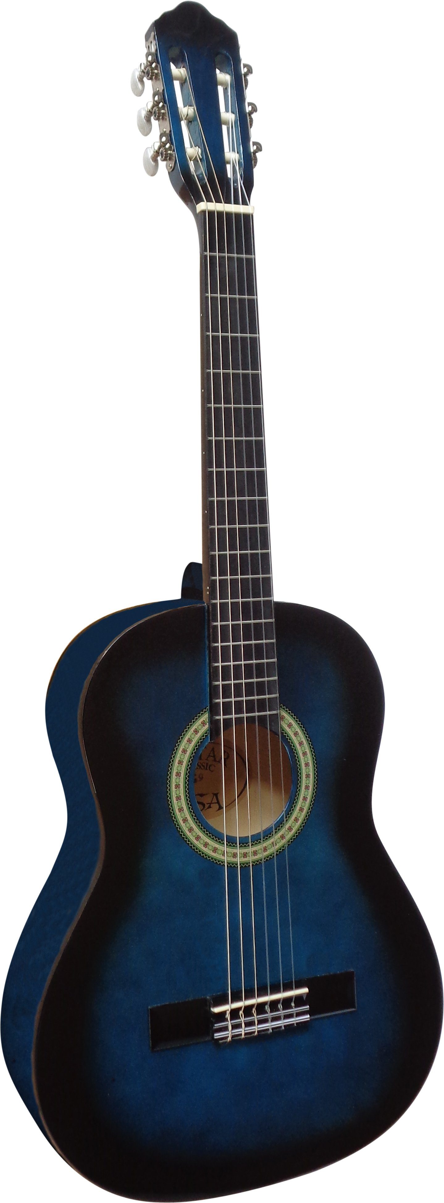 MSA Konzertgitarre C, 3/4 Konzertgitarre im Set, Classic, Nylonsaiten, Tasche, Band, Saiten, 3xPik, Stimmgerät, Lindenholz