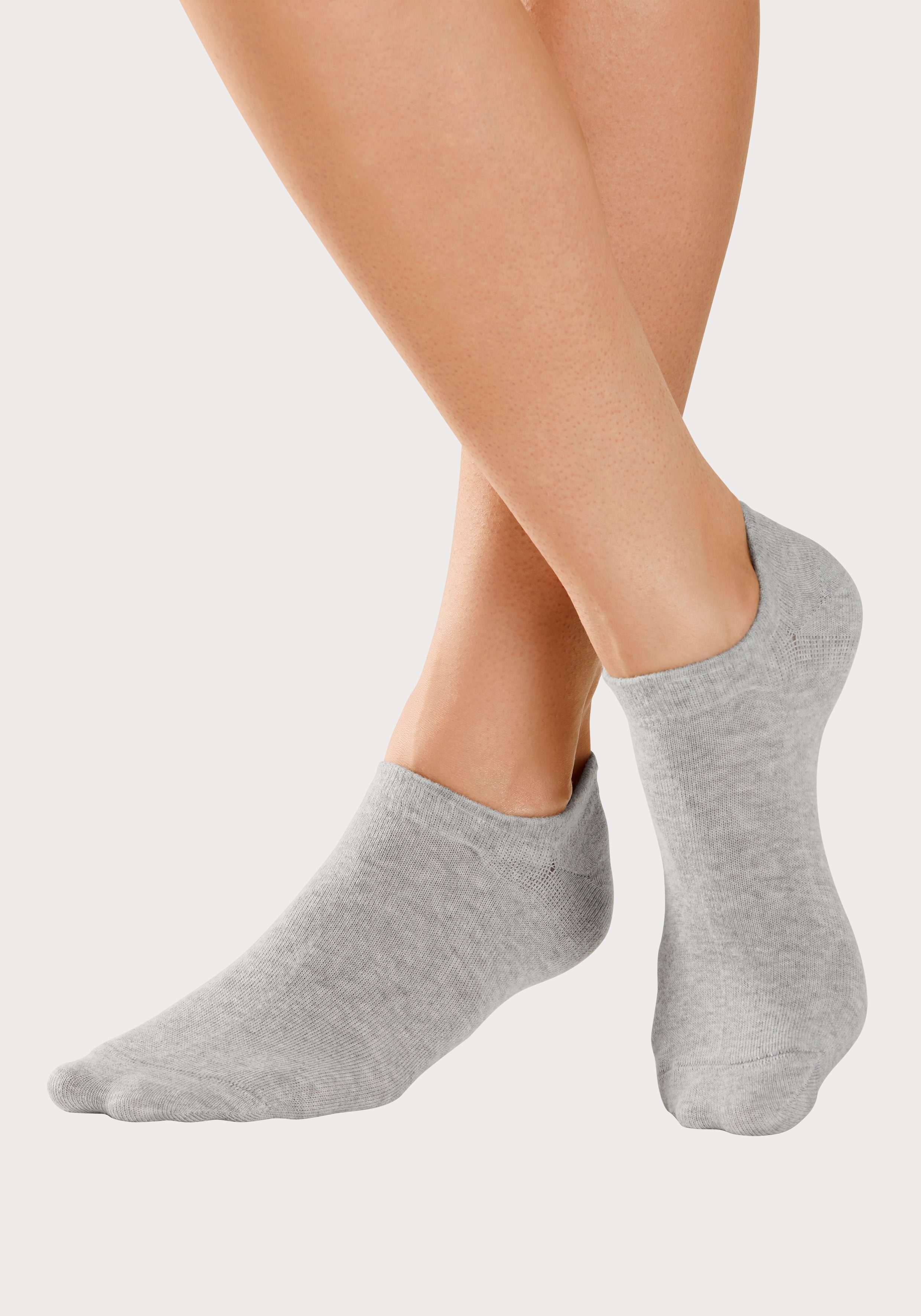 H.I.S Sneakersocken Damen Herren Unsichtbare Sneaker Socken, Loafer Socken (Packung, 6-Paar, No Show Gr. 35-38 bis 43-46) mit besonders kurzem Schaft