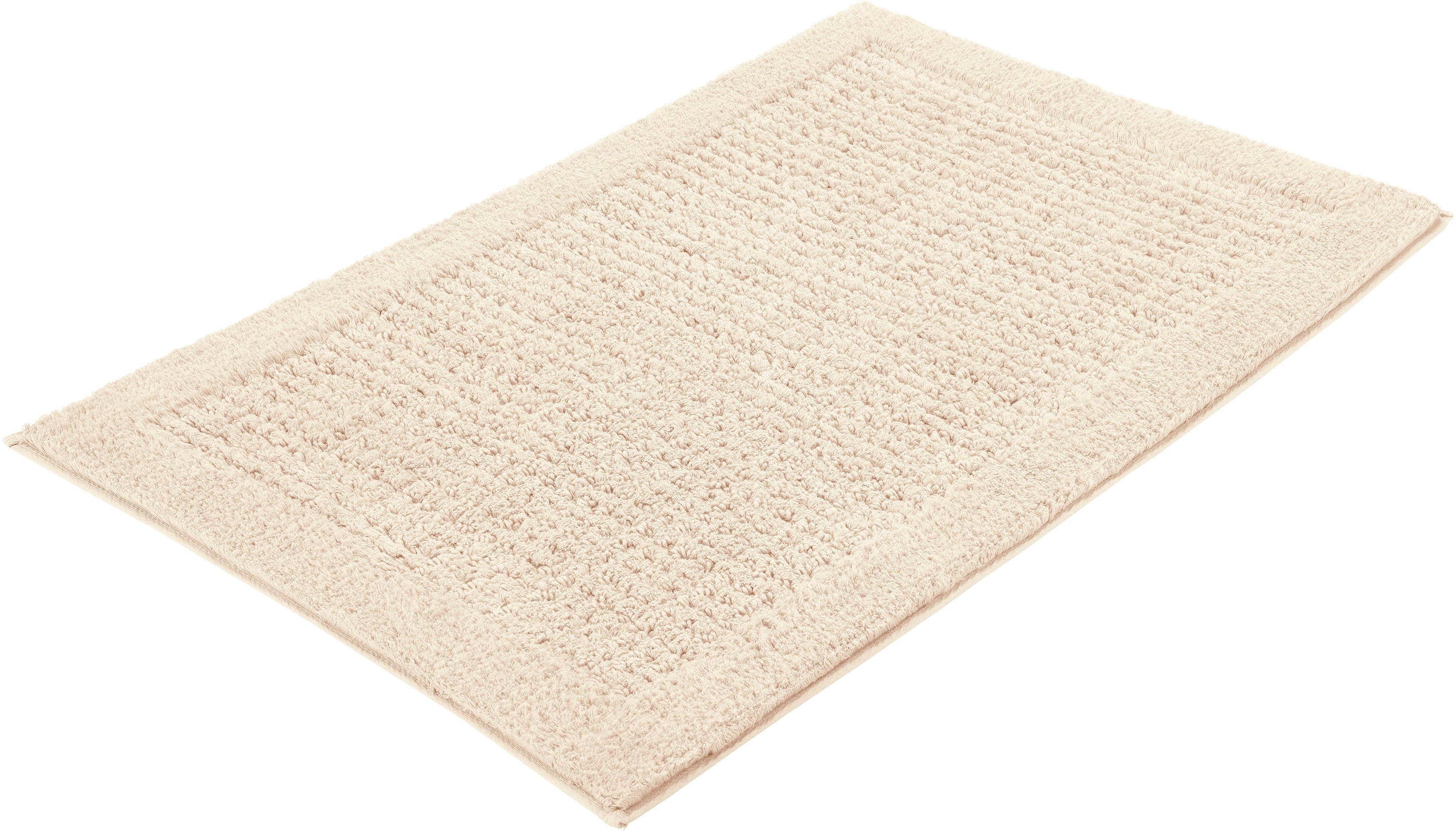 Kleine Wolke Badematte Net, Badvorleger, Badezimmer Teppich, Höhe 17 mm, rutschhemmend beschichtet, fußbodenheizungsgeeignet, Baumwolle, rechteckig, Badteppich, Uni Farben, rutschhhemmend