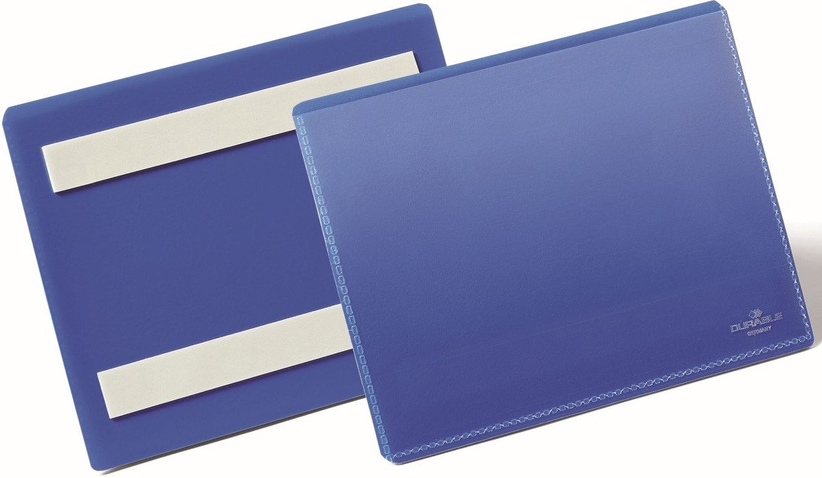 Fächermappe Etikettentaschen selbstklebend A6 quer blau VE=50 Stück