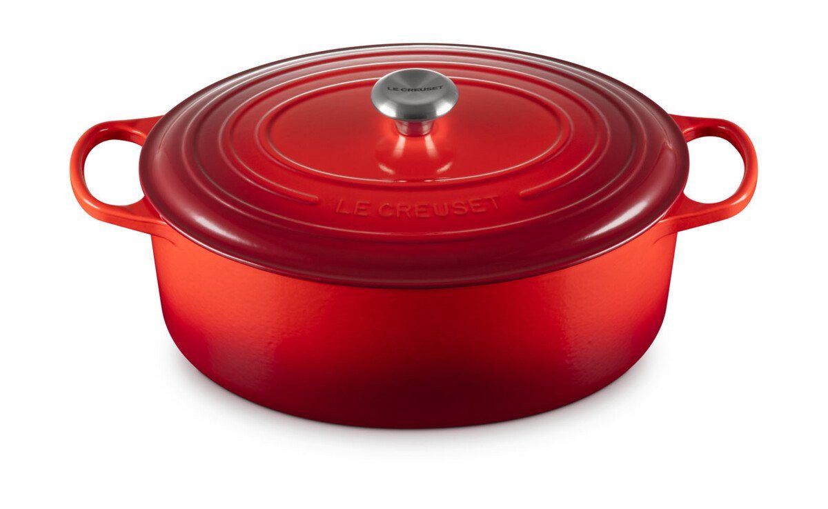 LE CREUSET Bräter Bräter mit Deckel 35 cm Signature Kirschrot