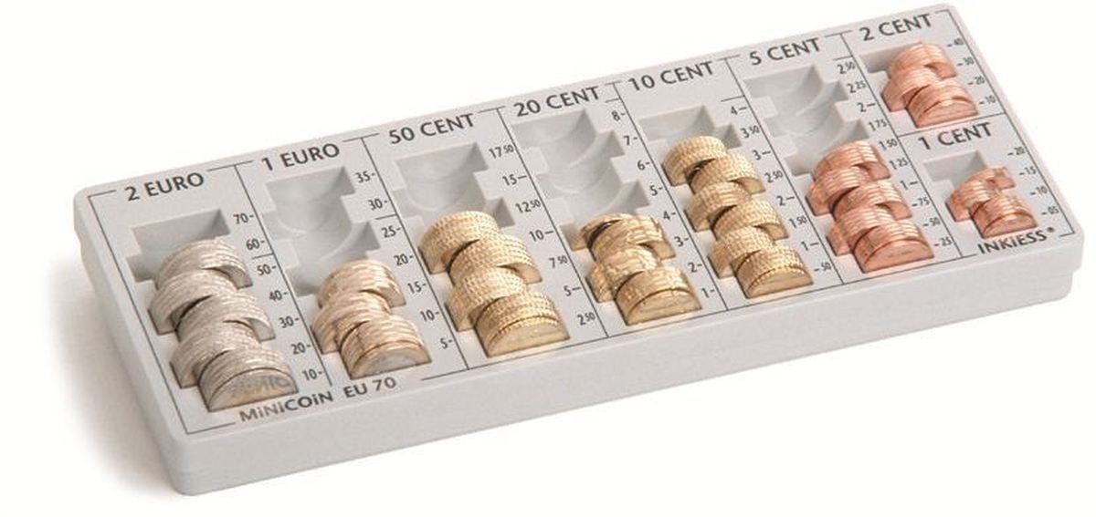 INKiESS Geldkassette Kasseneinsatz Minicoin EU 70 (BxTxH) 28,0x11,0x3,5 cm lichtgrau