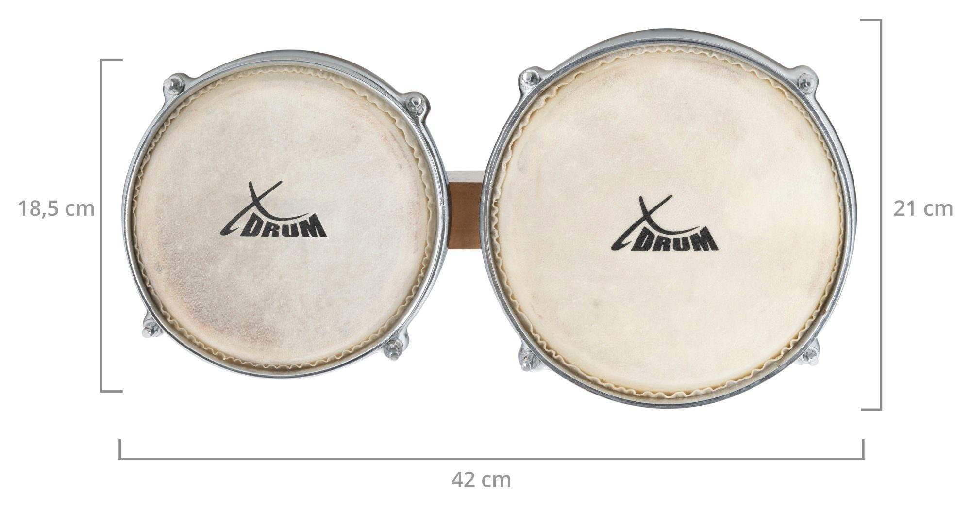 XDrum Bongo Retro, inkl. Stimmschlüssel, Bongotrommeln mit stimmbaren Naturfellen
