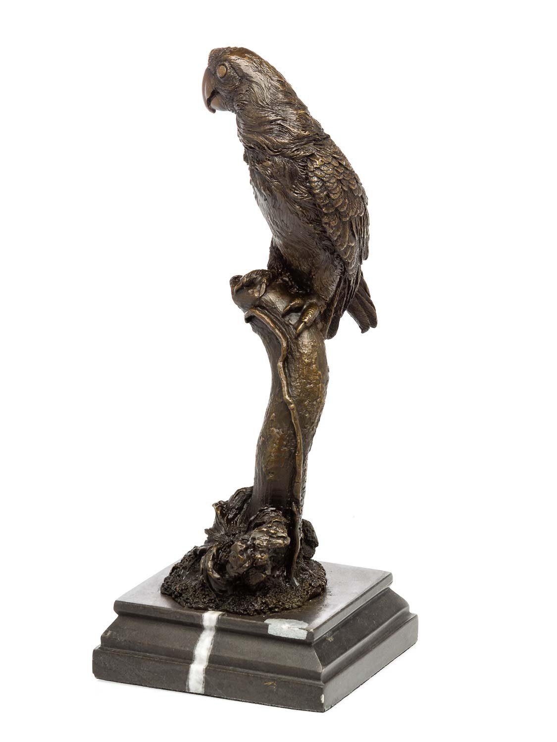 Vogel An Bronzeskulptur Skulptur Aubaho auf Skulptur Ast Bronze 34cm Ara Papagei Figur
