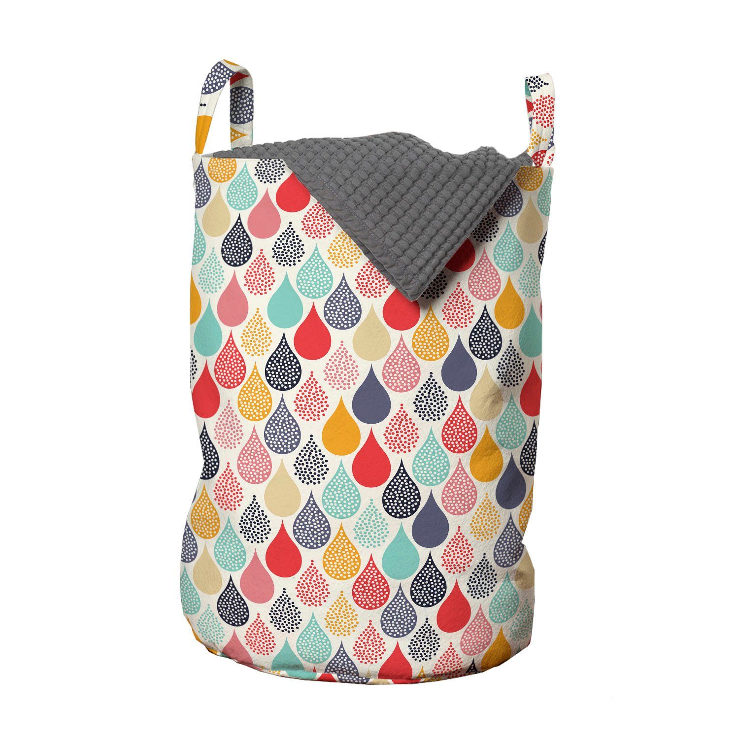 Wäschekorb Waschsalons, mit Griffen Regenbogen-Art Geometrisch Kordelzugverschluss Gekritzel Wäschesäckchen Abakuhaus für