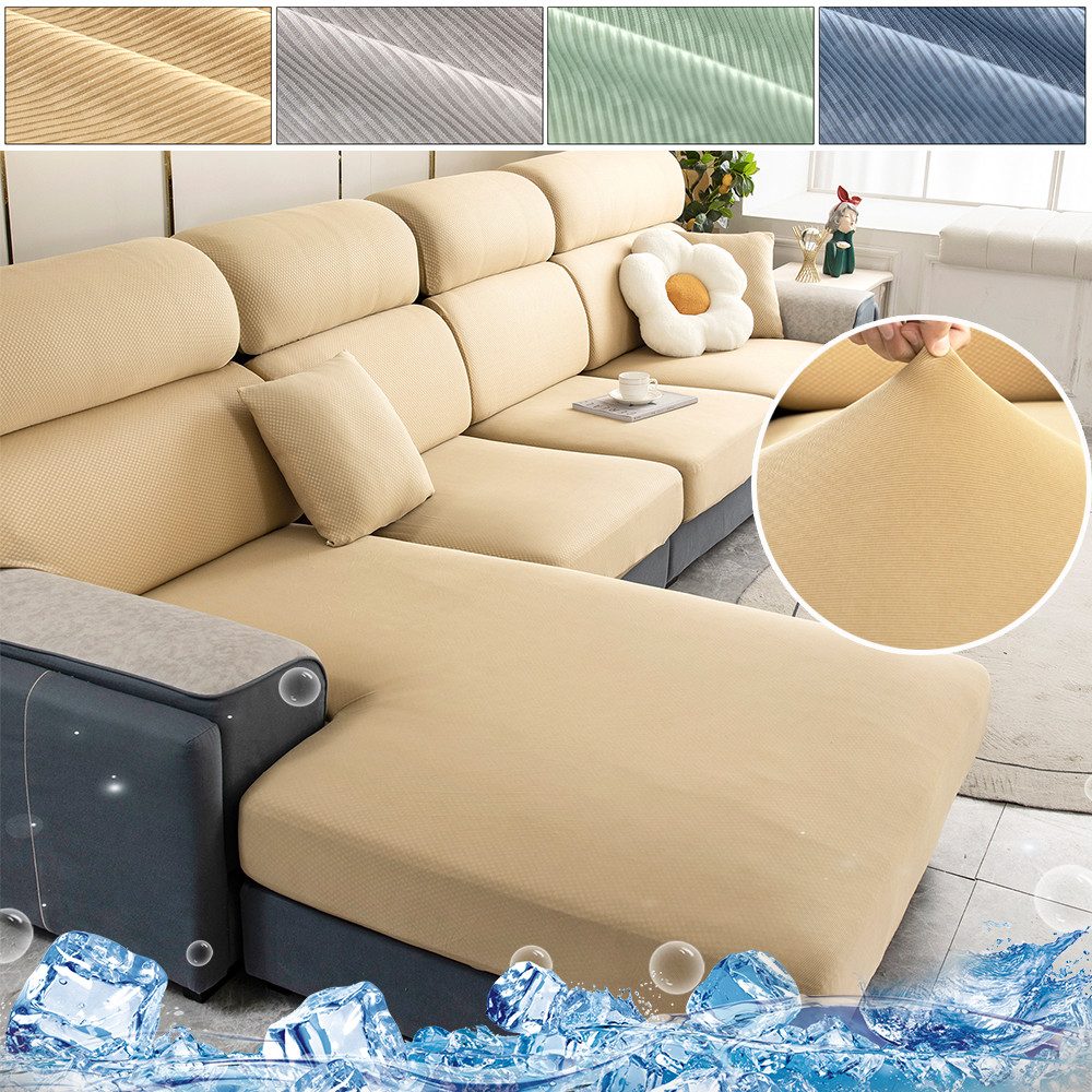 Jibenhome Sofahusse Sofa überzug 3 Sitzer, Sitzkissenbezug für Couch Stretch, Sofa Cover, Sofabezug 1/2 Sitzer, Couch bezüge Summer Kühlung Elastischer Husse