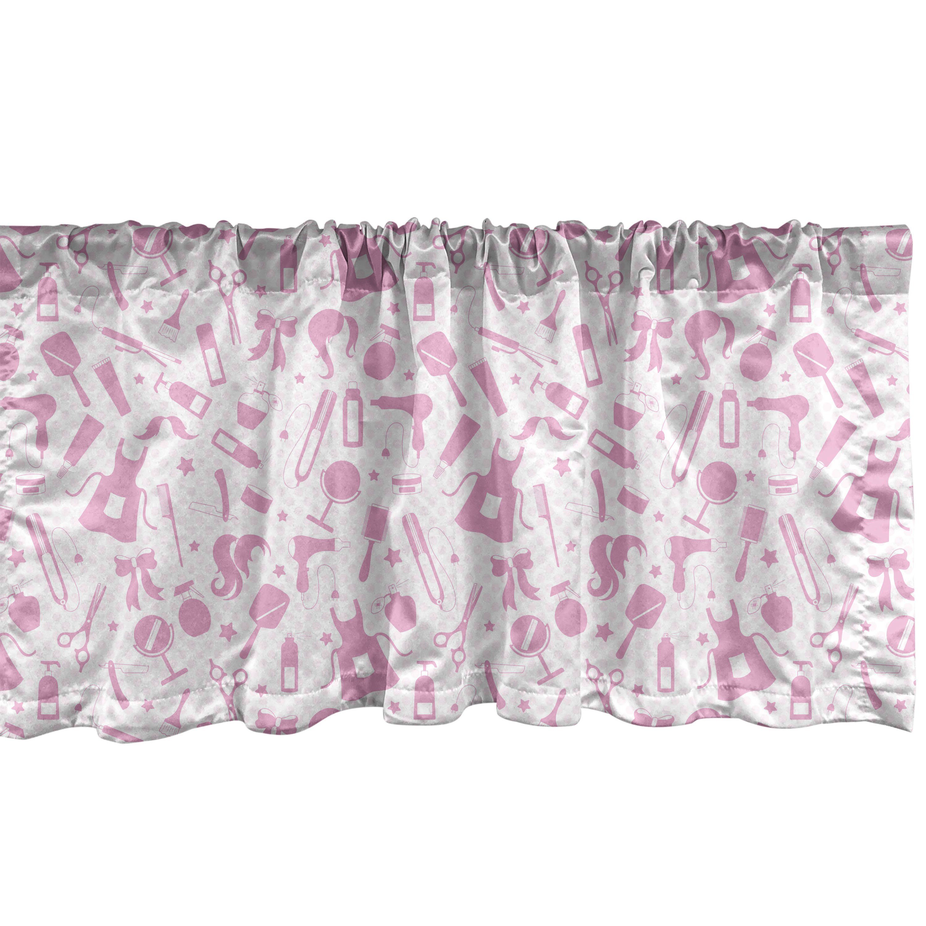 Scheibengardine Vorhang Volant für Küche Schlafzimmer Dekor mit Stangentasche, Abakuhaus, Microfaser, Feminin Schönheit Zubehör Muster